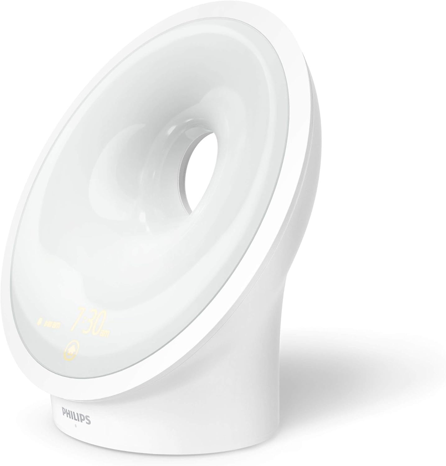 Philips Wake-up Light HF3651/01 Wecker mit natürlichem Licht, verschiedenen Licht- und Tonfunktionen, Mitternachtslicht und UKW-Radio, inklusive Handy-Ladegerät, Kunststoff, Weiß, 12 x 19 x 19 cm, 1 kg