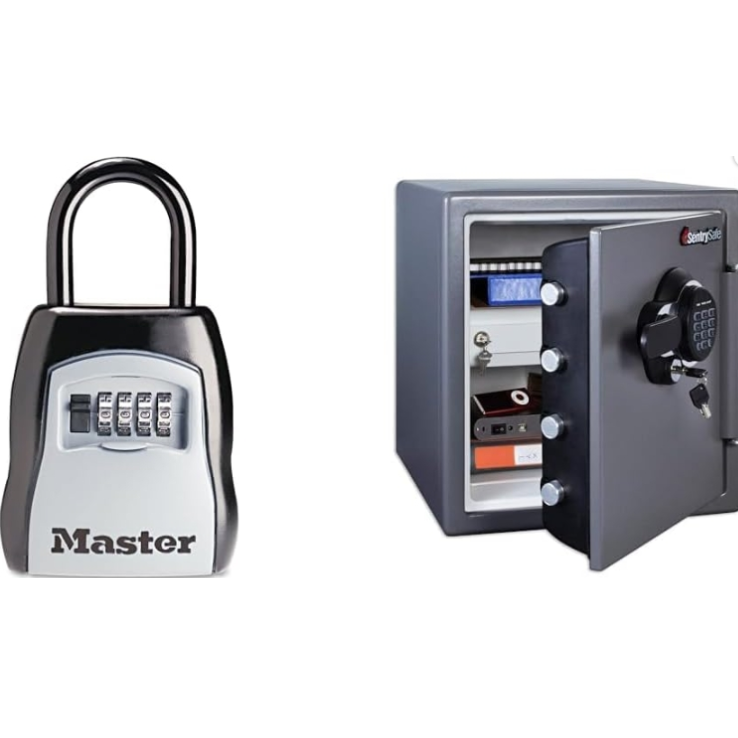 Master Lock Schlüsseltresor, Outdoor-Paket mit feuerfestem und wasserdichtem SentrySafe-Tresor, 1,23 Kubikfuß