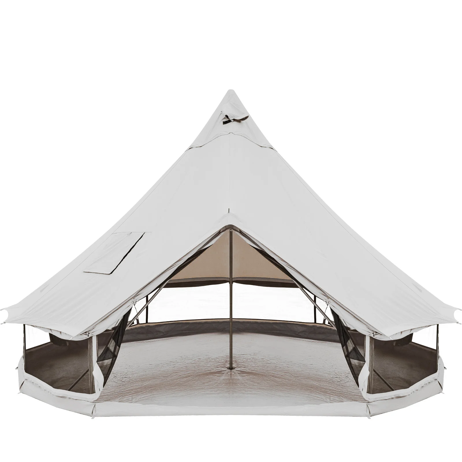 2025 KingCamp Khan 400 C – Sehr geräumiges Zelt für bis zu 6 Personen in klassischer runder Tipi-Form, das einen besonderen Glamping-Charme versprüht.