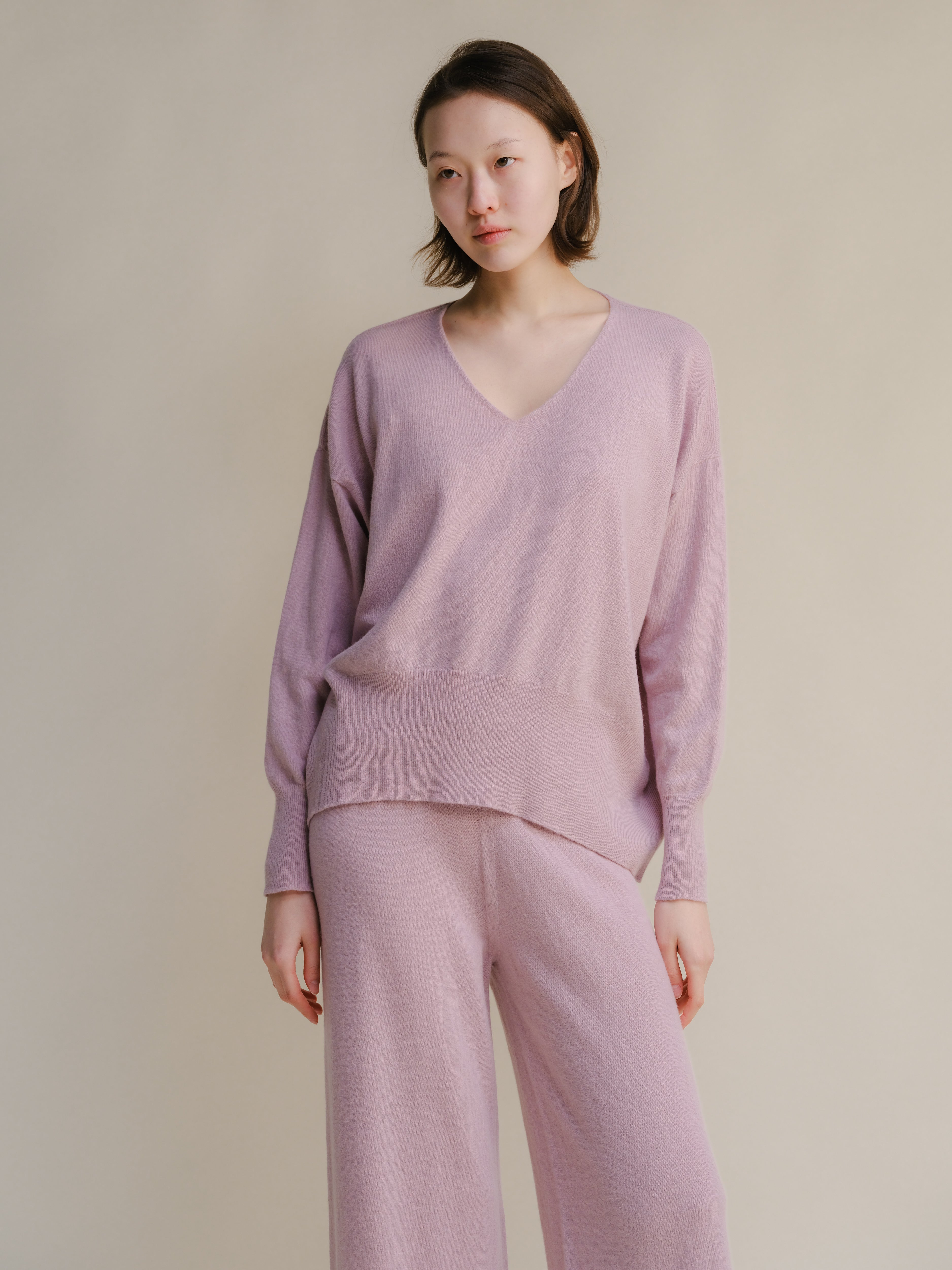 Wool & Cashmere Mix Maxi V-Neck Sweater