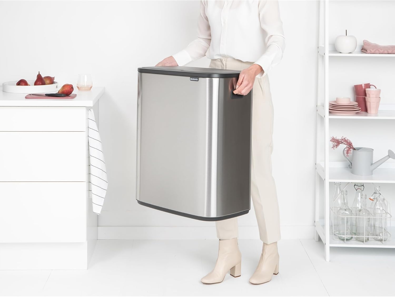 Brabantia Abfalleimer, Stahl matt, Anti-Fingerprint, 2 x 30 l