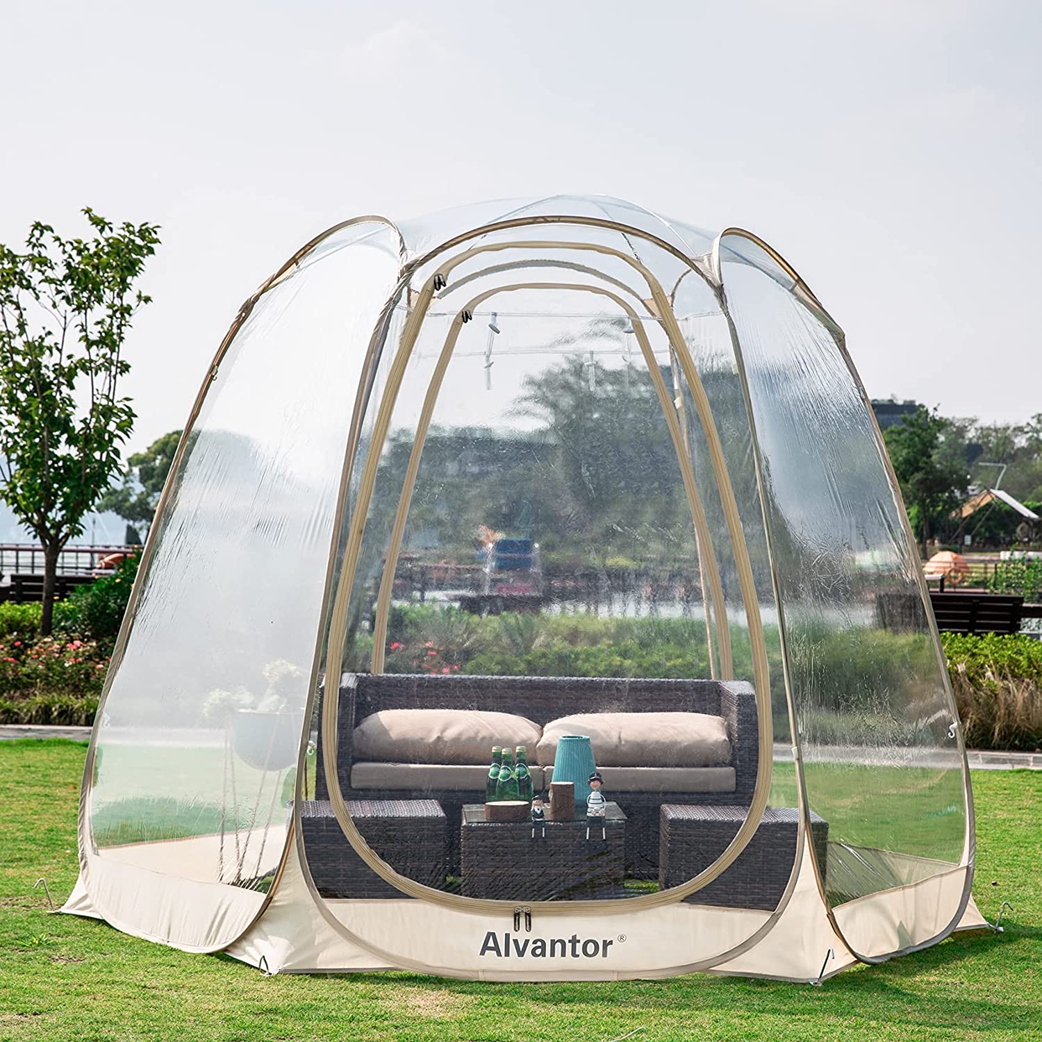 Tente gazebo pliante Alvantor Bubble 2025. Abri de style igloo pour 8 à 10 personnes. Tente de jardin et de terrasse.