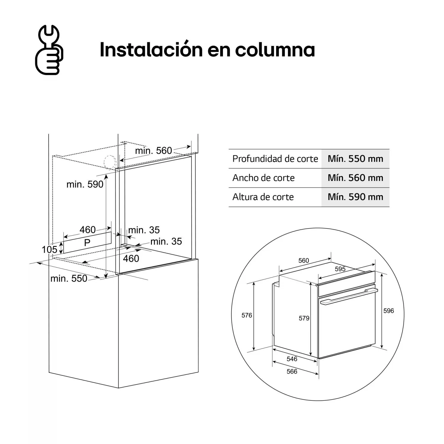LG Multifunktionsbackofen WS5D7230S, 2,9 kW, 72 l, Klapptür, 12 Kochfunktionen, Energieeffizienzklasse A – Edelstahl