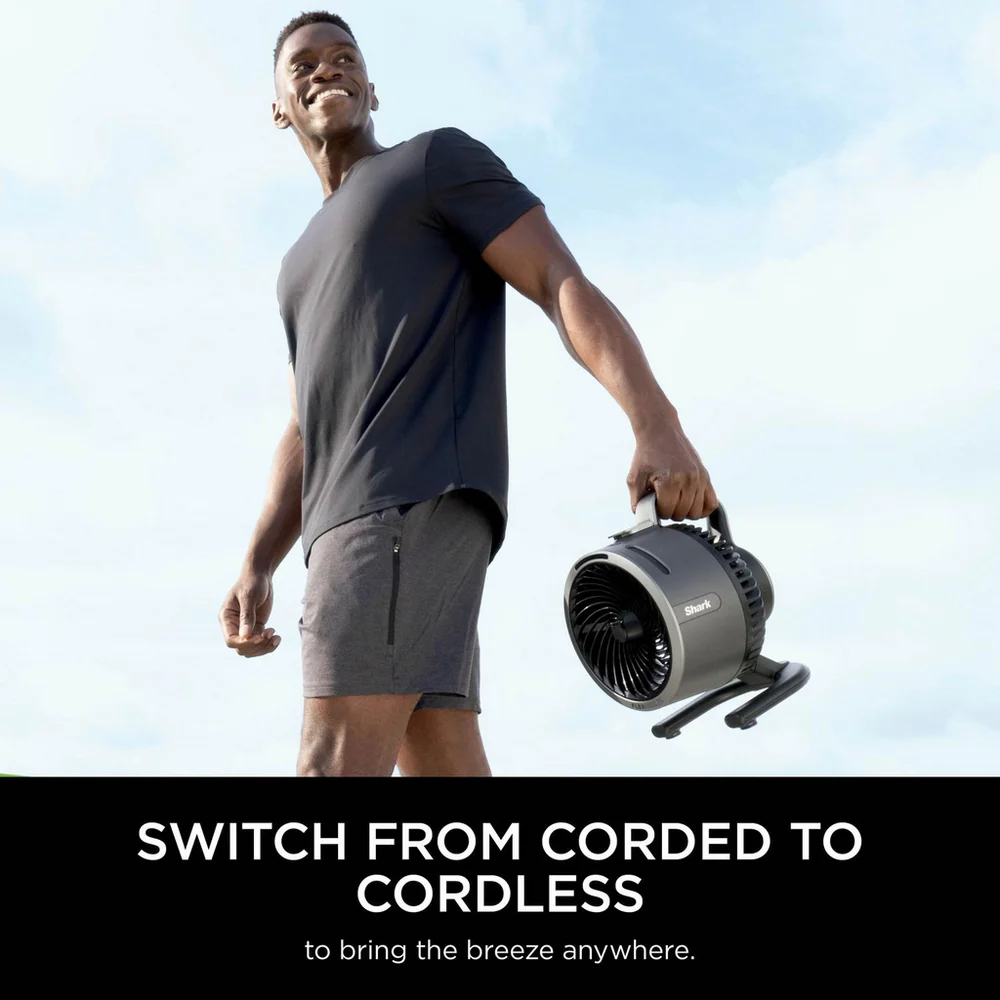 2025 Shark FlexBreeze HydroGo FA050UK tågeblæser – Ultrakraftfuld bærbar køleløsning til indendørs og udendørs brug (kul)