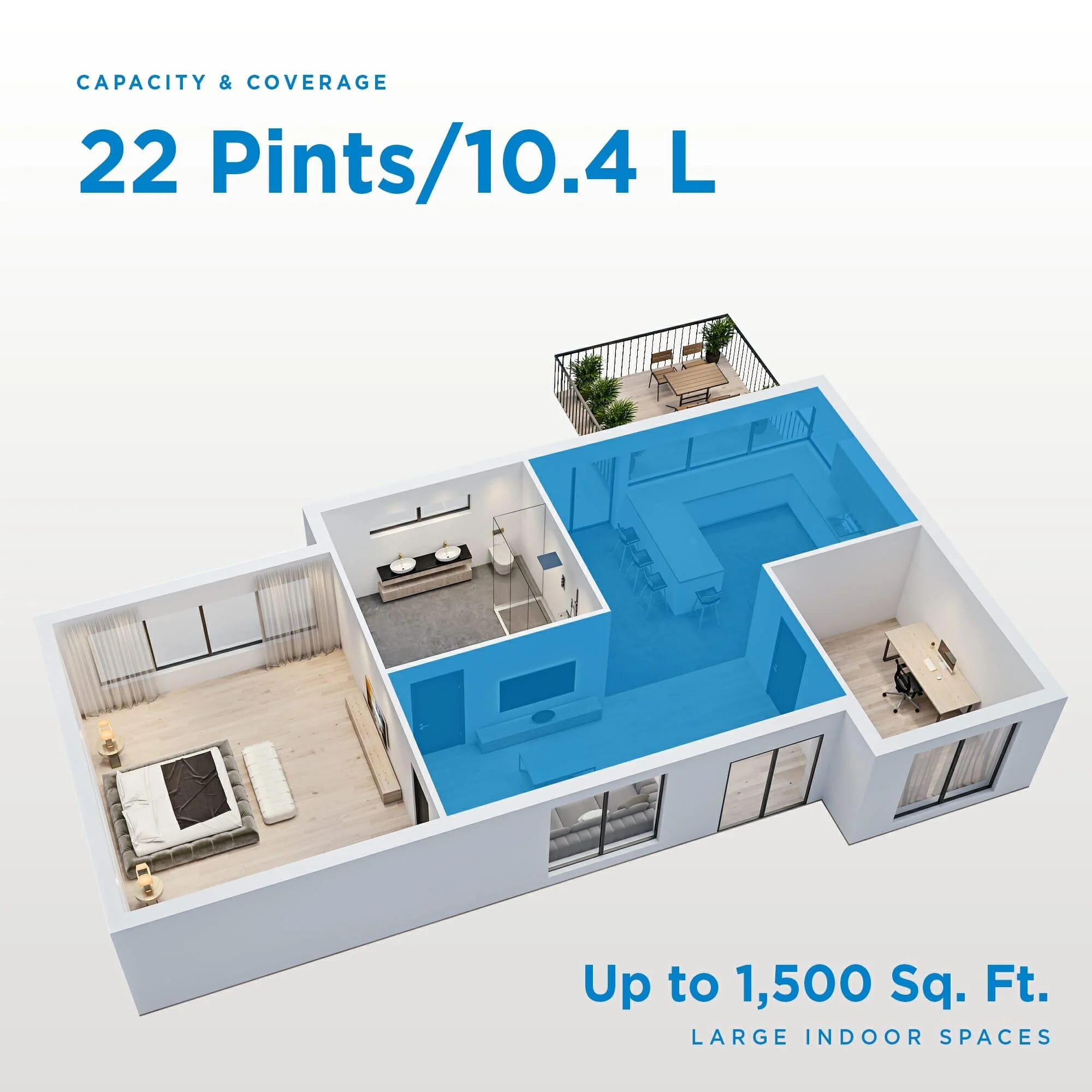 2025 Danby DDR050BSPWDB 50 Pint Affugter med Pumpe og Wi-Fi