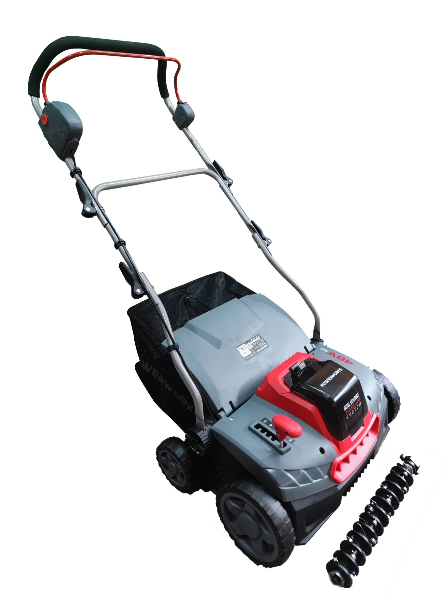 Aérateur/scarificateur sans fil Powerworks PD48SC 48 V (2025), sans batterie ni chargeur.