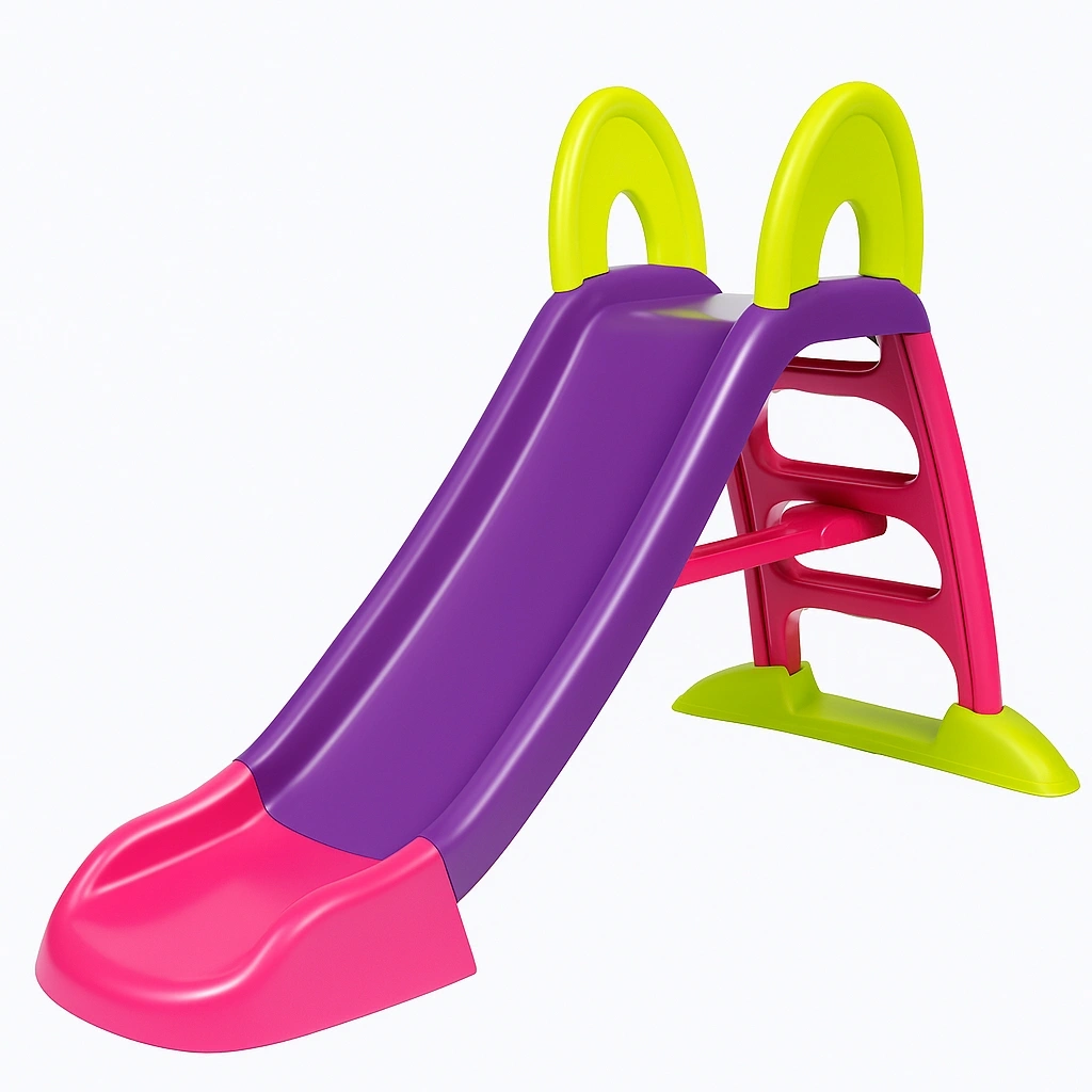 Toboggan 170x80x110 cm violet et rose, 2 à 6 ans, pliable - oqLxIXrW71dz