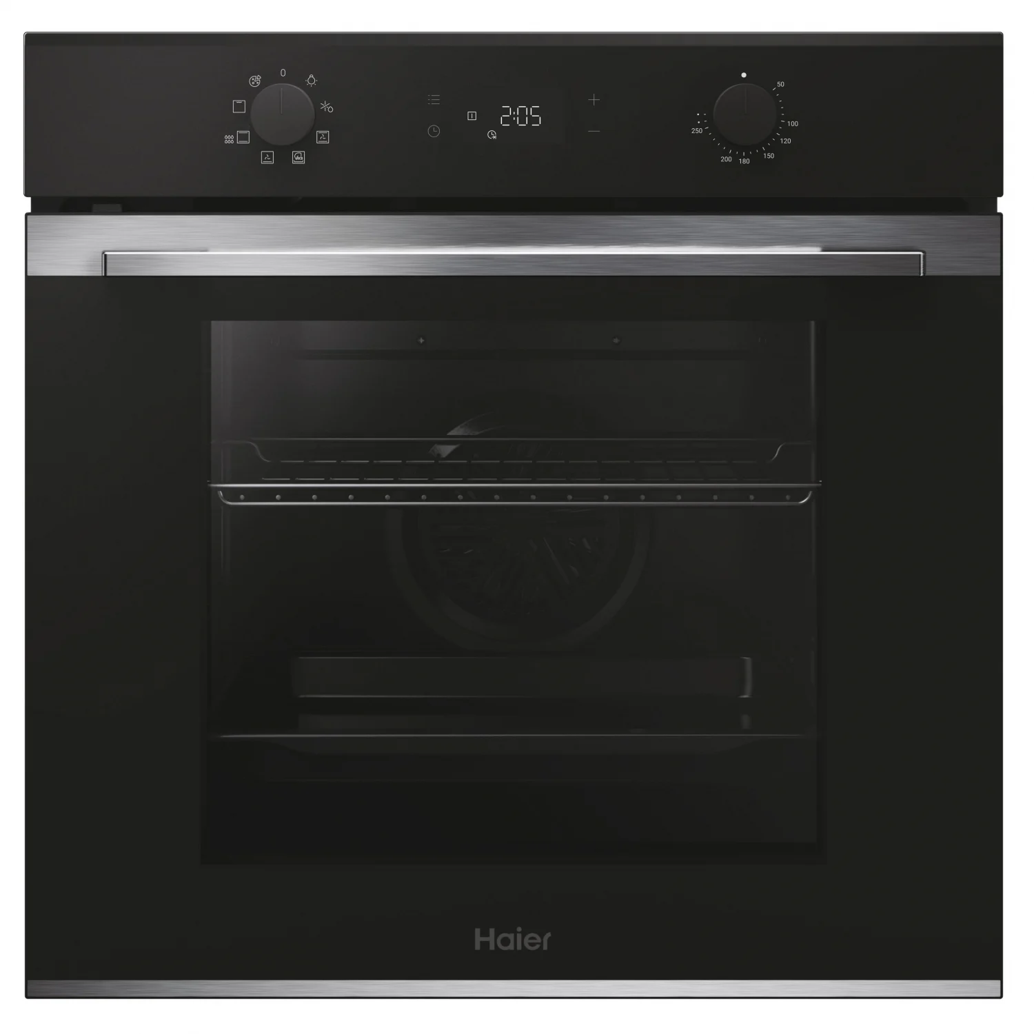 Haier H6 ID2P3T1HTX Multifunktionsbackofen, 3,3 kW, 78 l, Klapptür, 6 Kochfunktionen, Energieeffizienzklasse A+ – Schwarz
