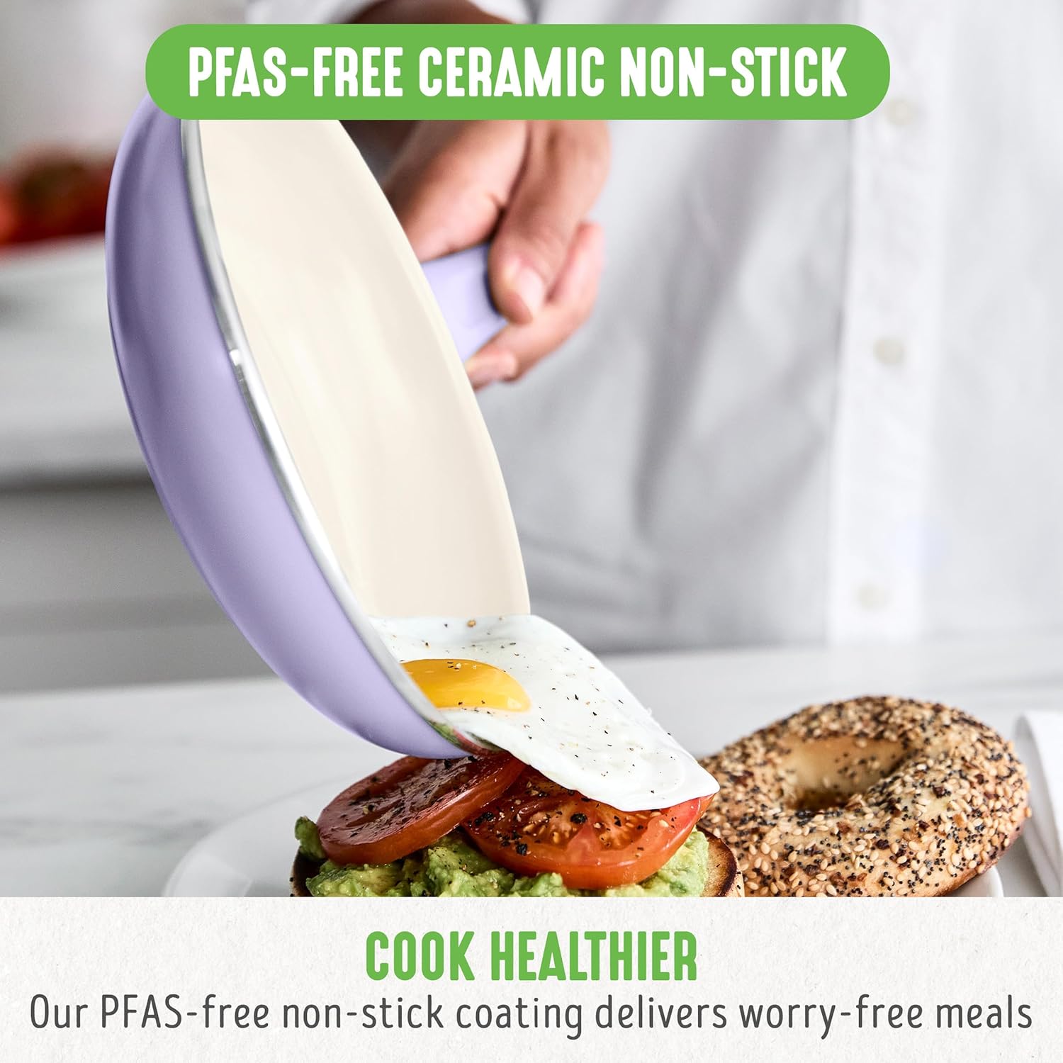 GreenLife Soft Grip 16-teiliges Antihaft-Keramik-Kochgeschirr-Set, bestehend aus Bratpfanne, Stielkasserolle und Topf, PFAS-frei, spülmaschinenfest, ofenfest, türkis