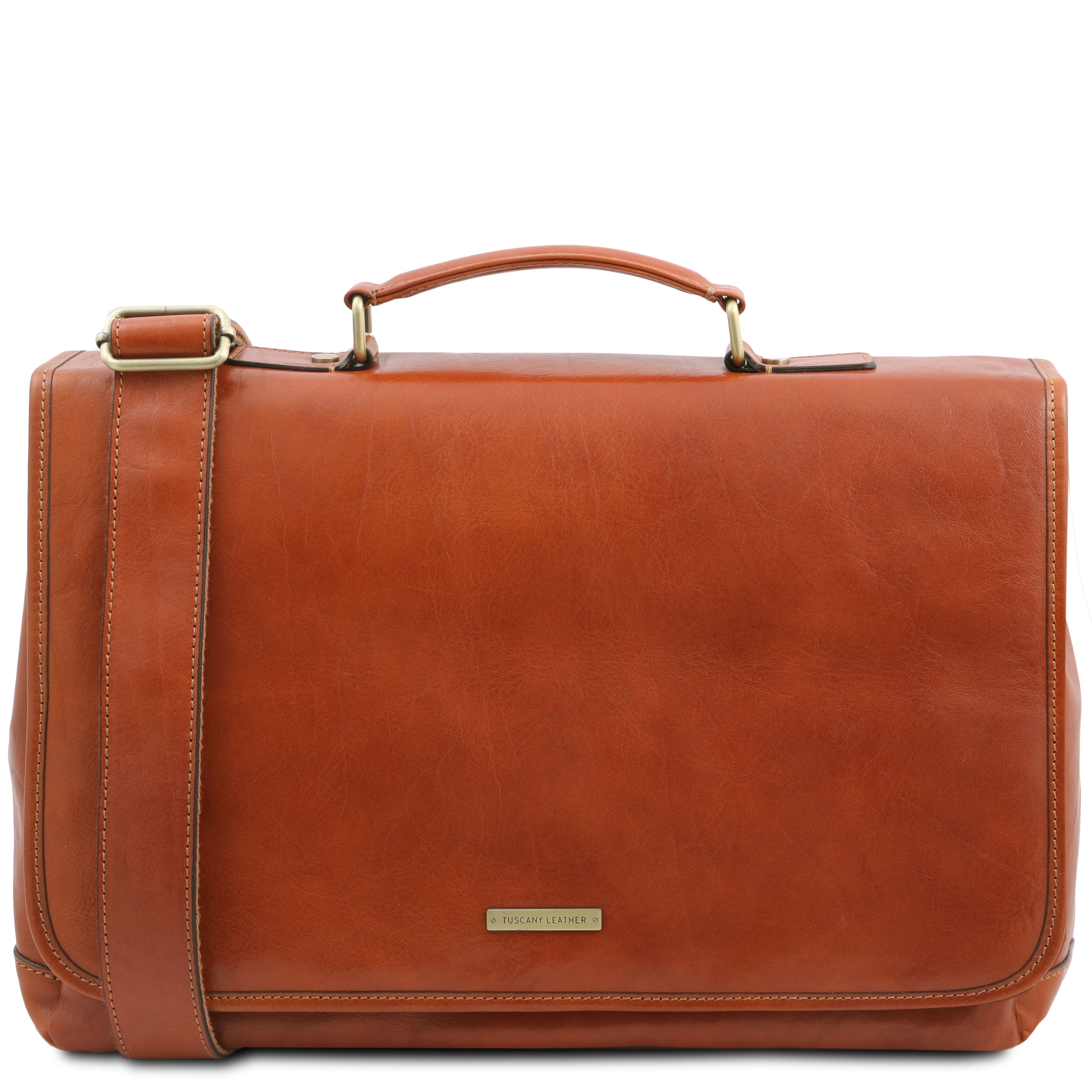 Mantova - Leather multi compartment briefcase with flap | TL142068 messenger bag