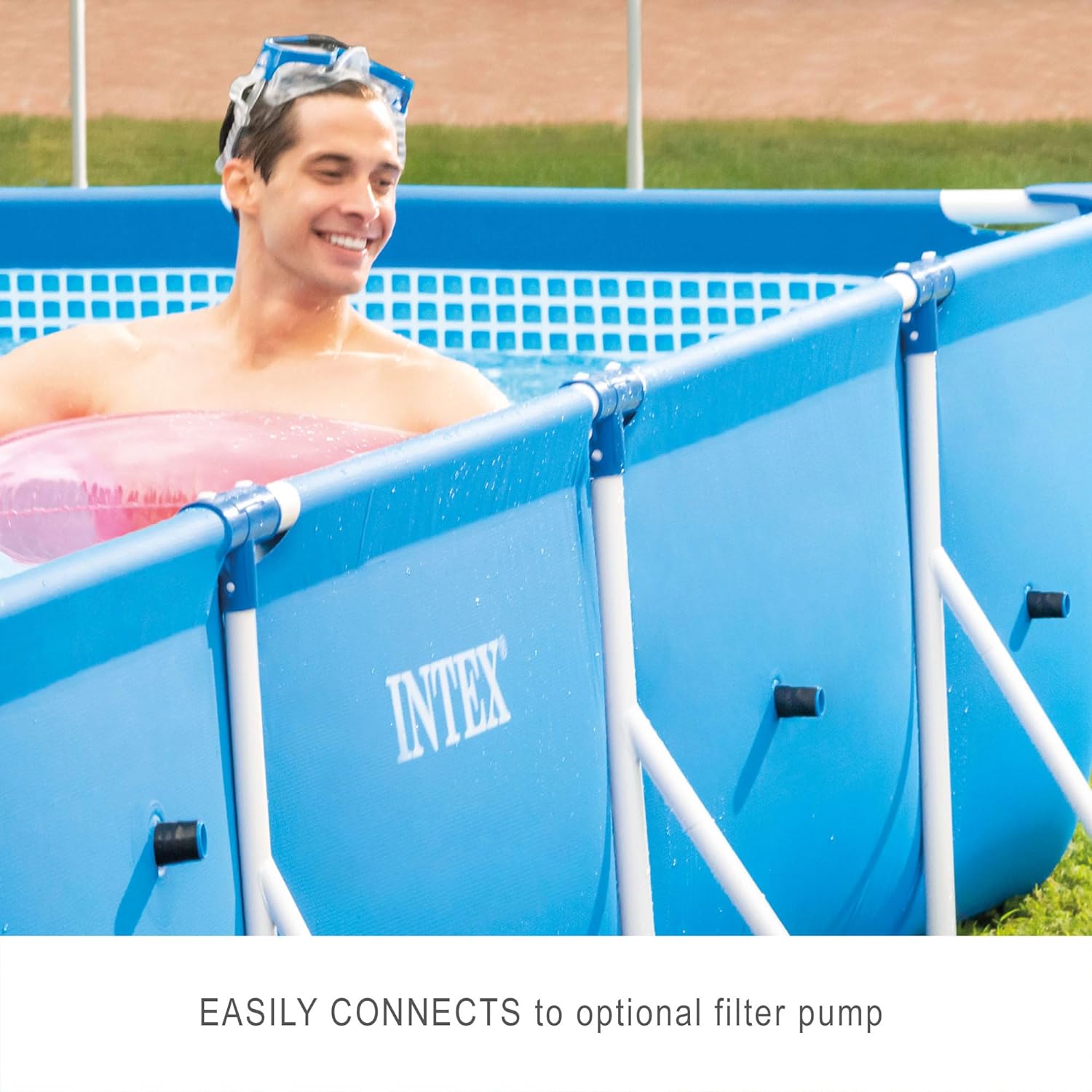 Intex 28271NP – Kleiner Rahmen-Aufstellpool 260 x 160 x 65 cm, 2.282 Liter, Blau