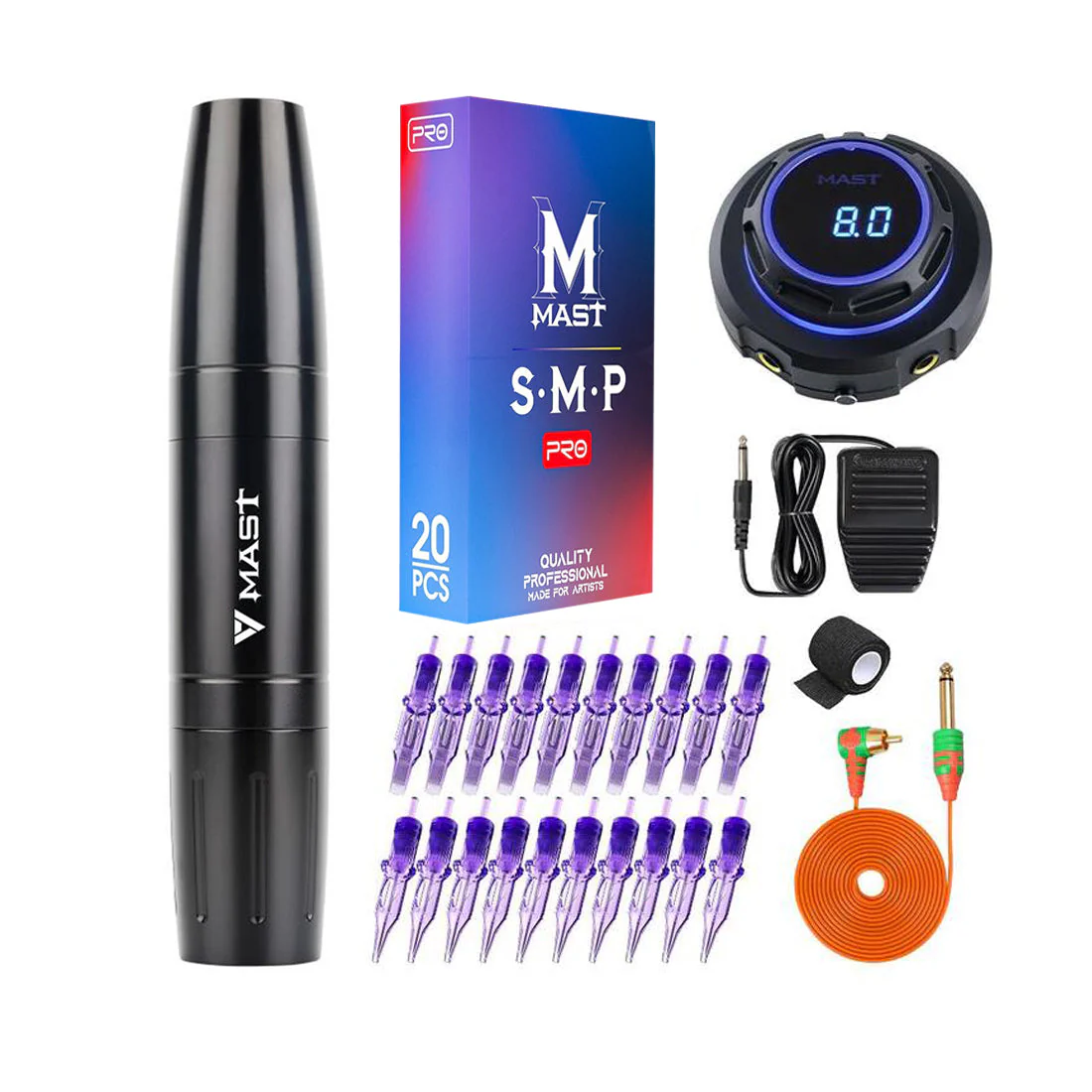 Dragonhawk Mast Magi Pen tatoveringssæt med Mast Halo strømforsyning og patroner