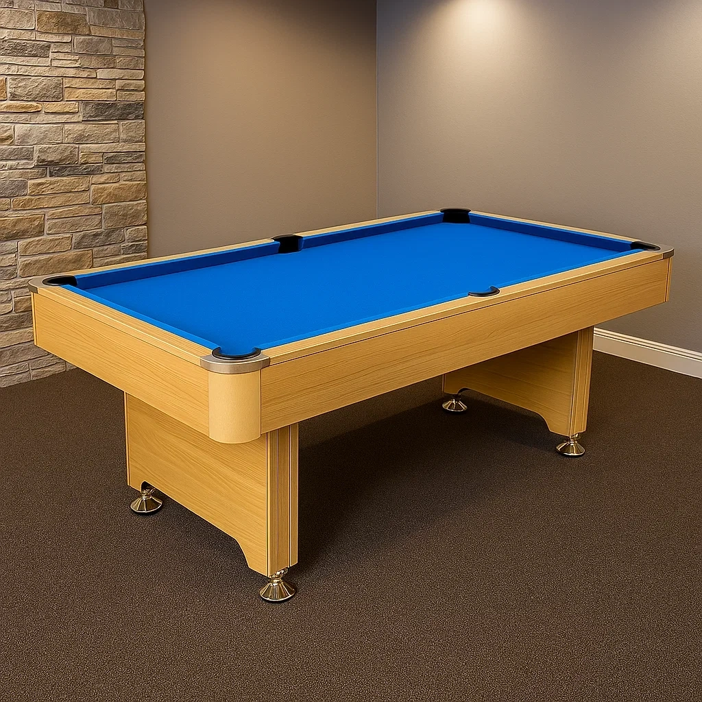 Table de billard 185 x 105 x 80 cm, couleur bois MDF bleu - BRBzoicf51ew