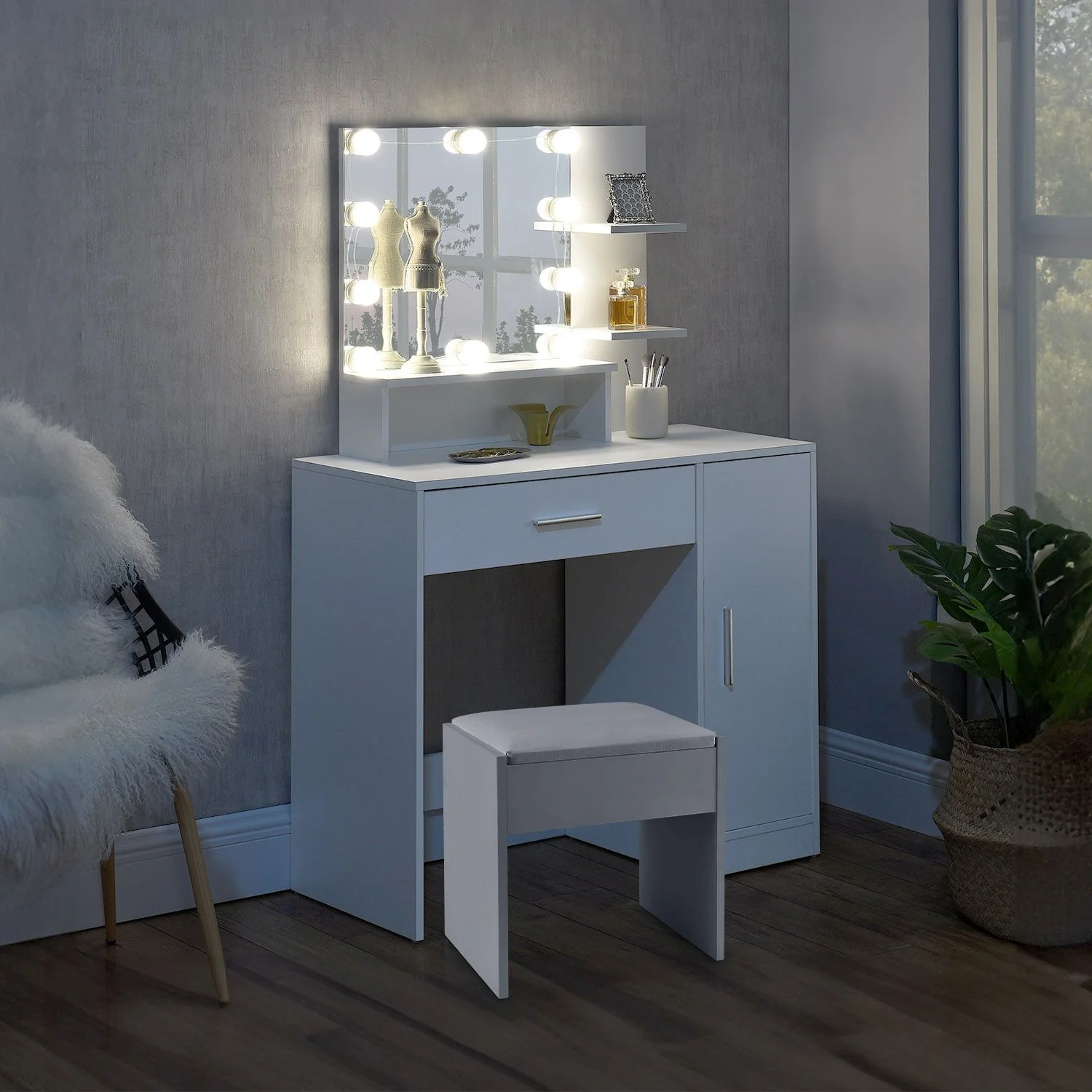 Coiffeuse Zoey 2025 avec tabouret Melly