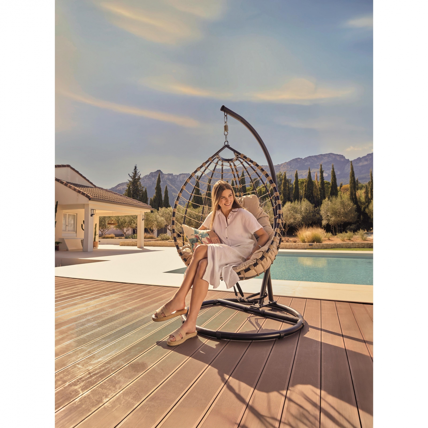 Siena Hängesessel für den Garten – Sand