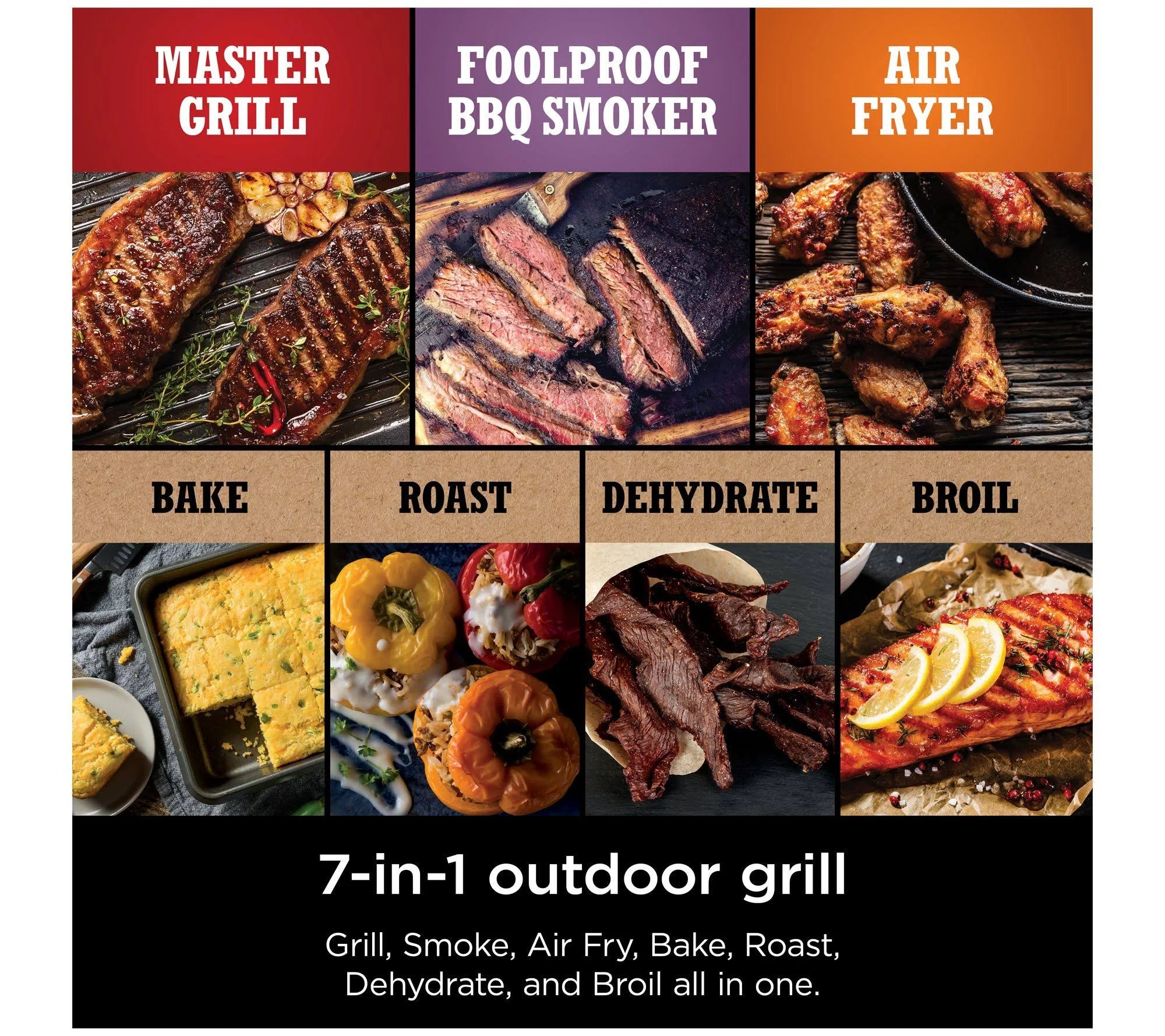 2025 Ninja Woodfire 7-i-1 udendørs elektrisk grill med ryger og airfryerfunktion – grå