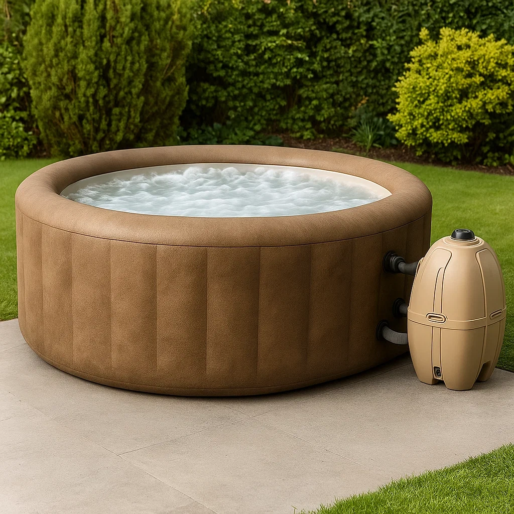 Spa gonflable rond 180x70 cm 4 places marron/blanc eMTeroL369Pj