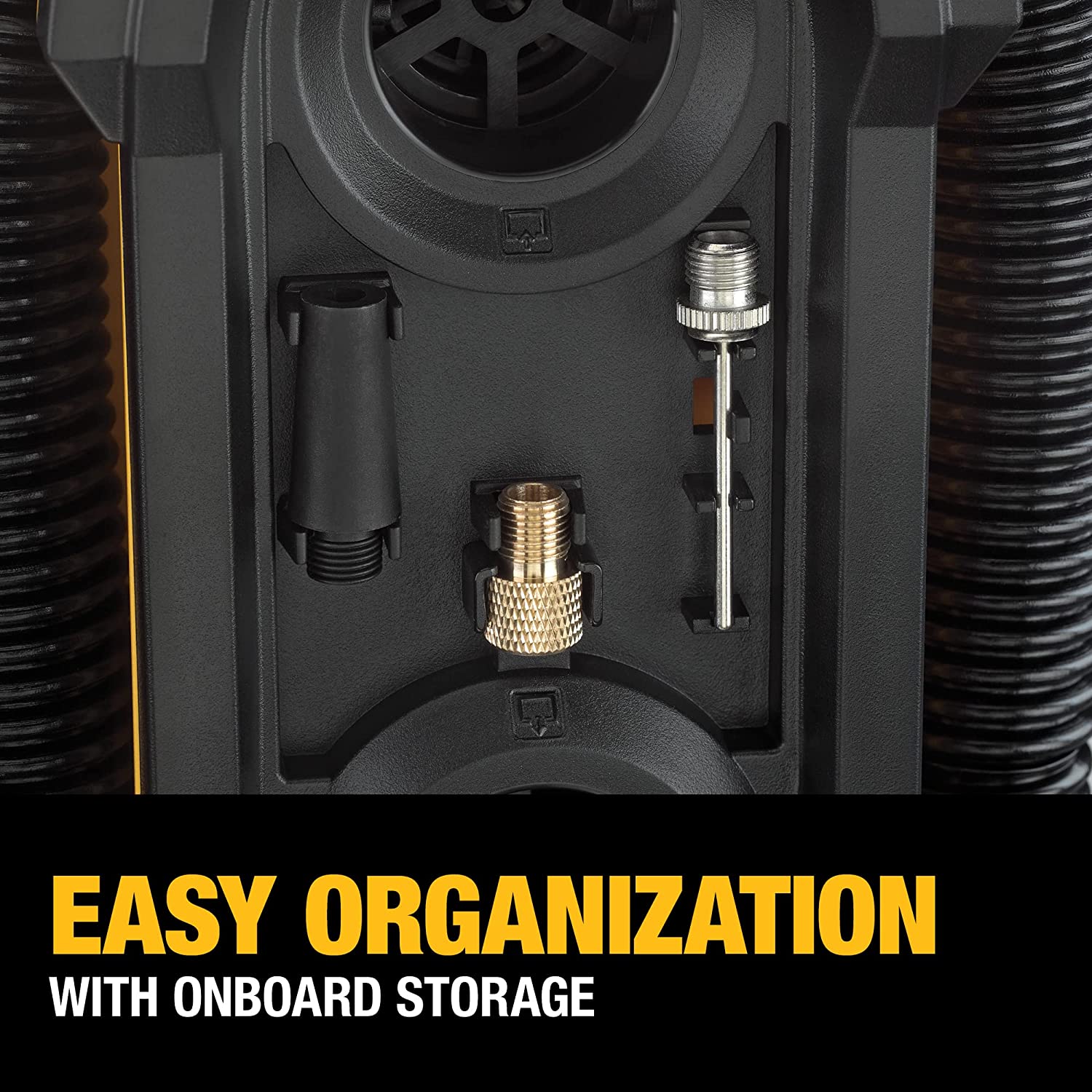 2025 Vare #0177 DEWALT 20V MAX Kompakt og bærbar dækkompressor. Automatisk slukning. LED-lys. Værktøj uden batteri eller oplader (DCC020IB)