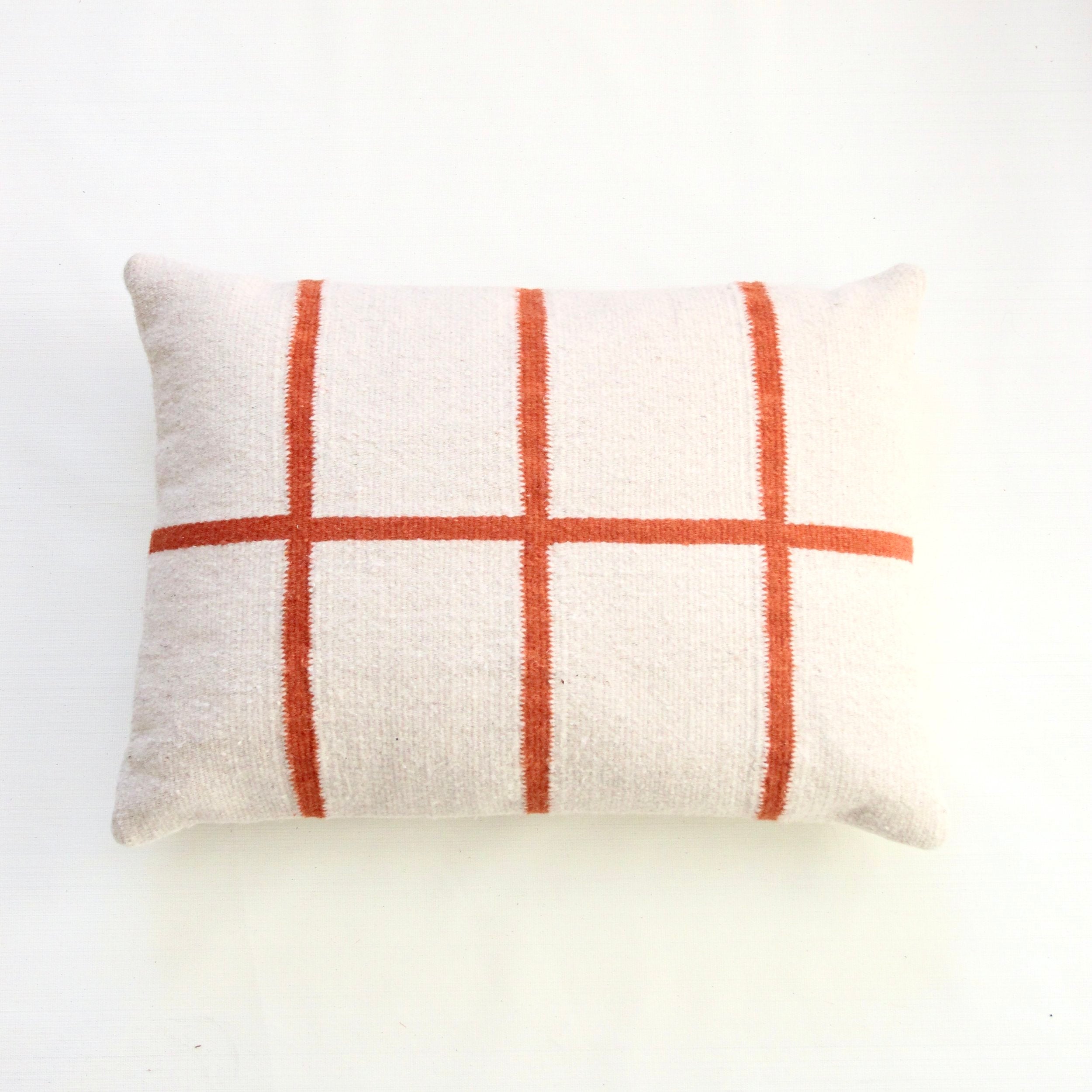 Pillow 08: Ecru + Red