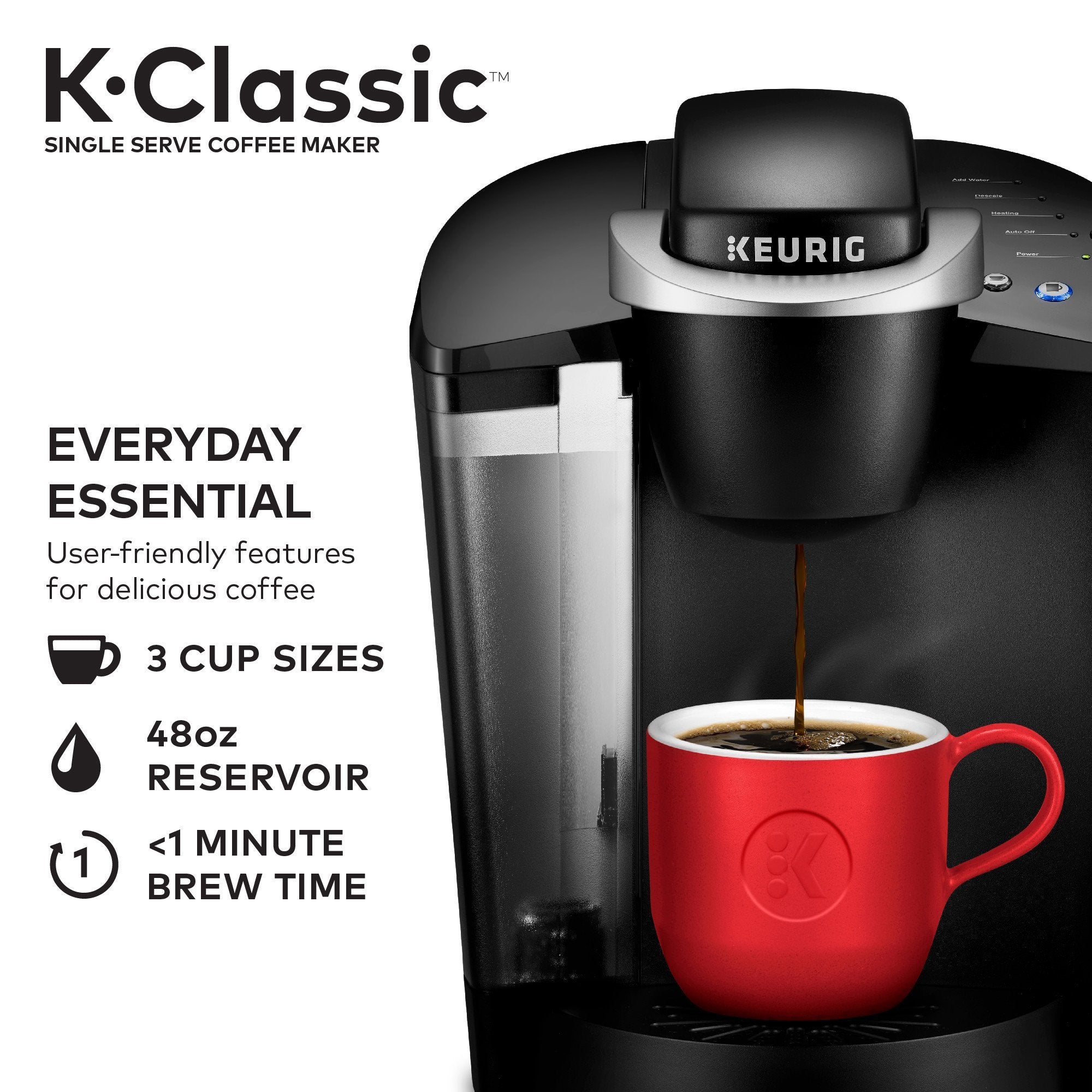 Keurig K-Classic Einzelportions-Kaffeemaschine, Schwarz