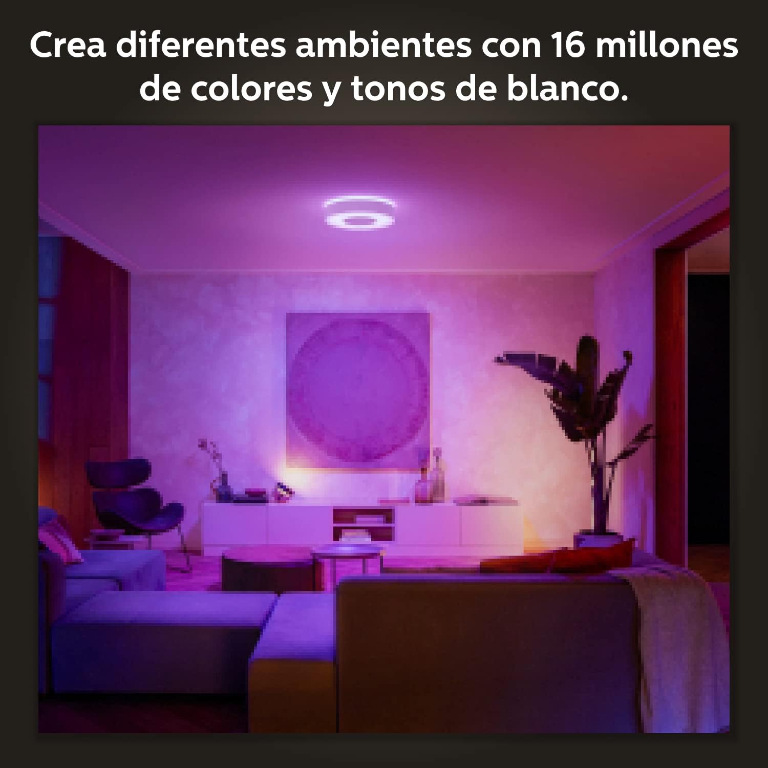 Philips Hue Infuse Smart LED-Deckenleuchte 33 W – 2100 Lumen, Weiß, kompatibel mit Alexa und Google Home, Durchmesser 38 cm