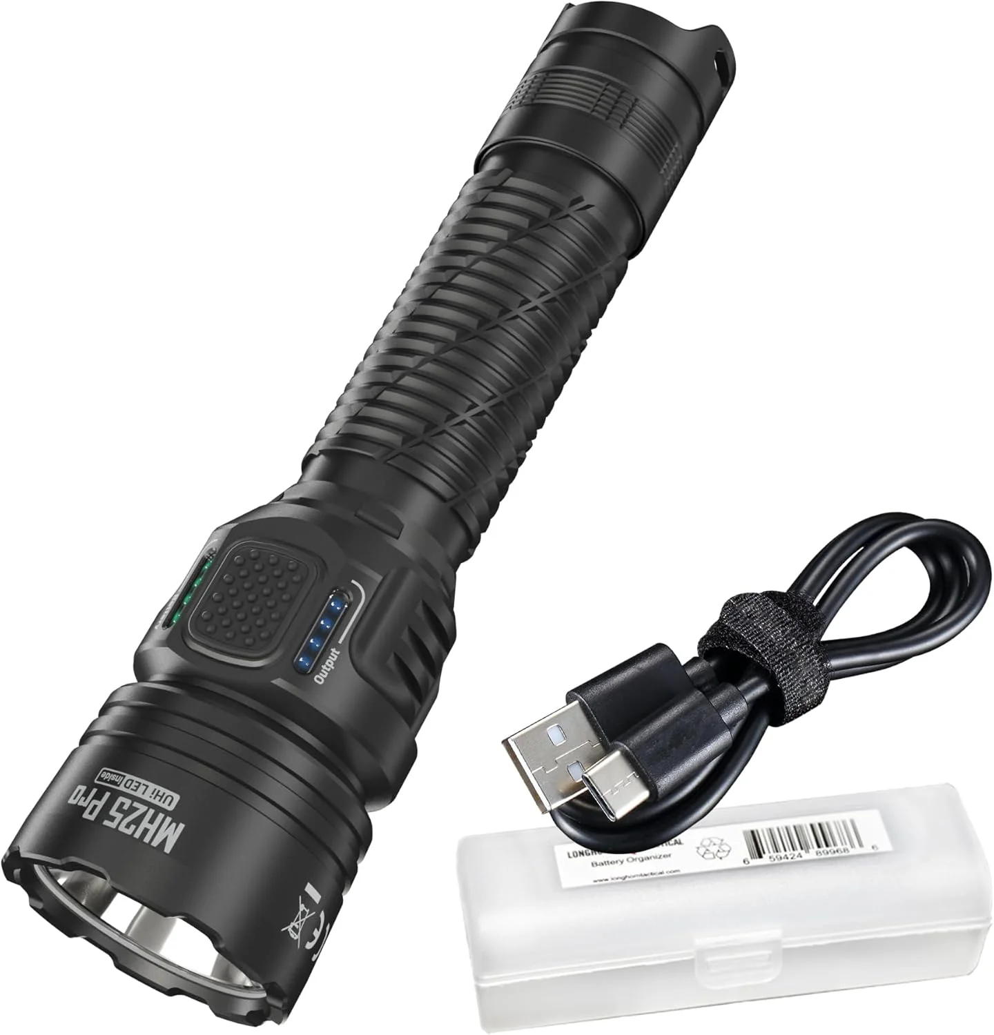 MH25 Pro lommelygte – 3300 lumen. 700 meter stråleafstand. USB-C genopladelig med organizer. LumenTac – Kompakt lommelygte til arbejde og nødsituationer
