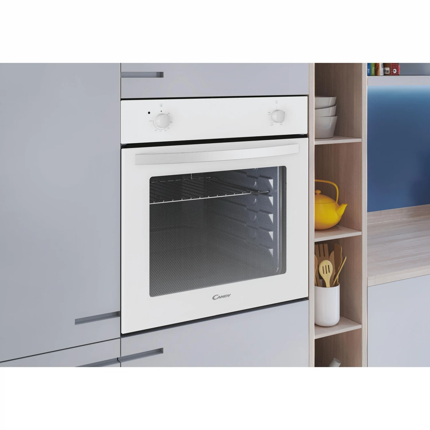 Candy FIDC B100 Backofen, 2100 W, 70 l, Klapptür, 3 Kochfunktionen, Energieeffizienzklasse A – Weiß