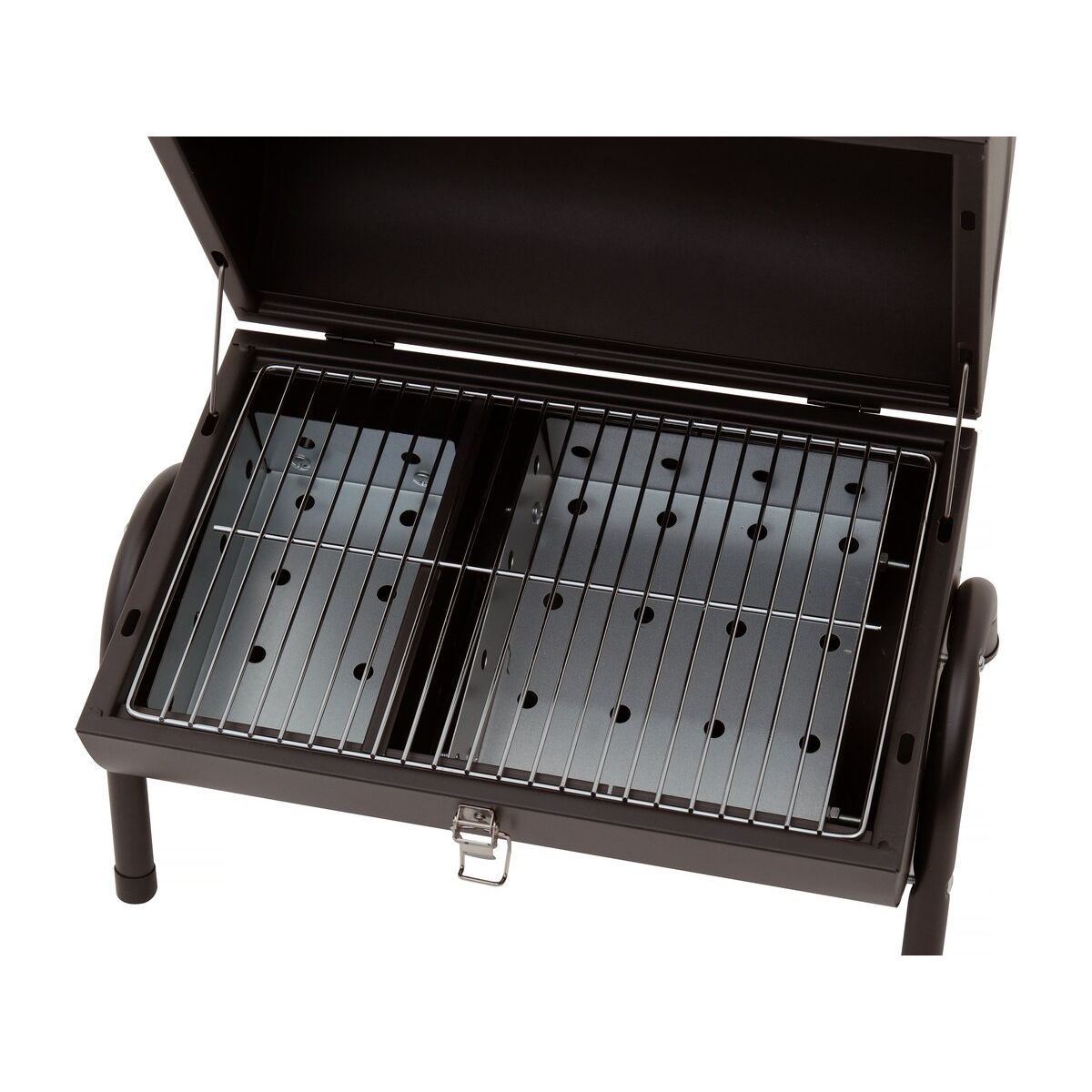 Tragbarer Holzkohlegrill „Captain“ – 42 x 27 x 43 cm – Schwarz