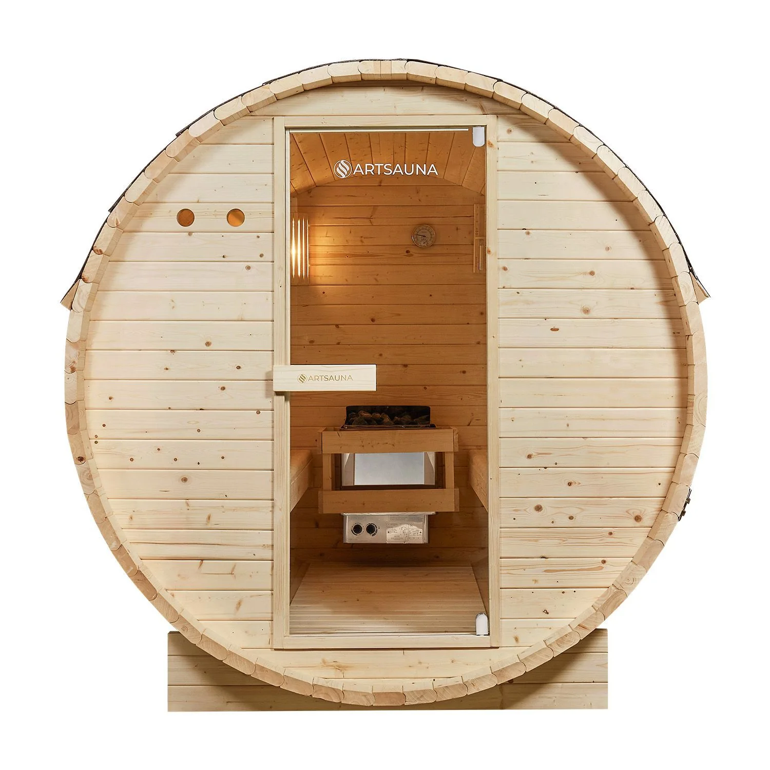 2025 Spitzbergen Fasssauna mit Saunaofen