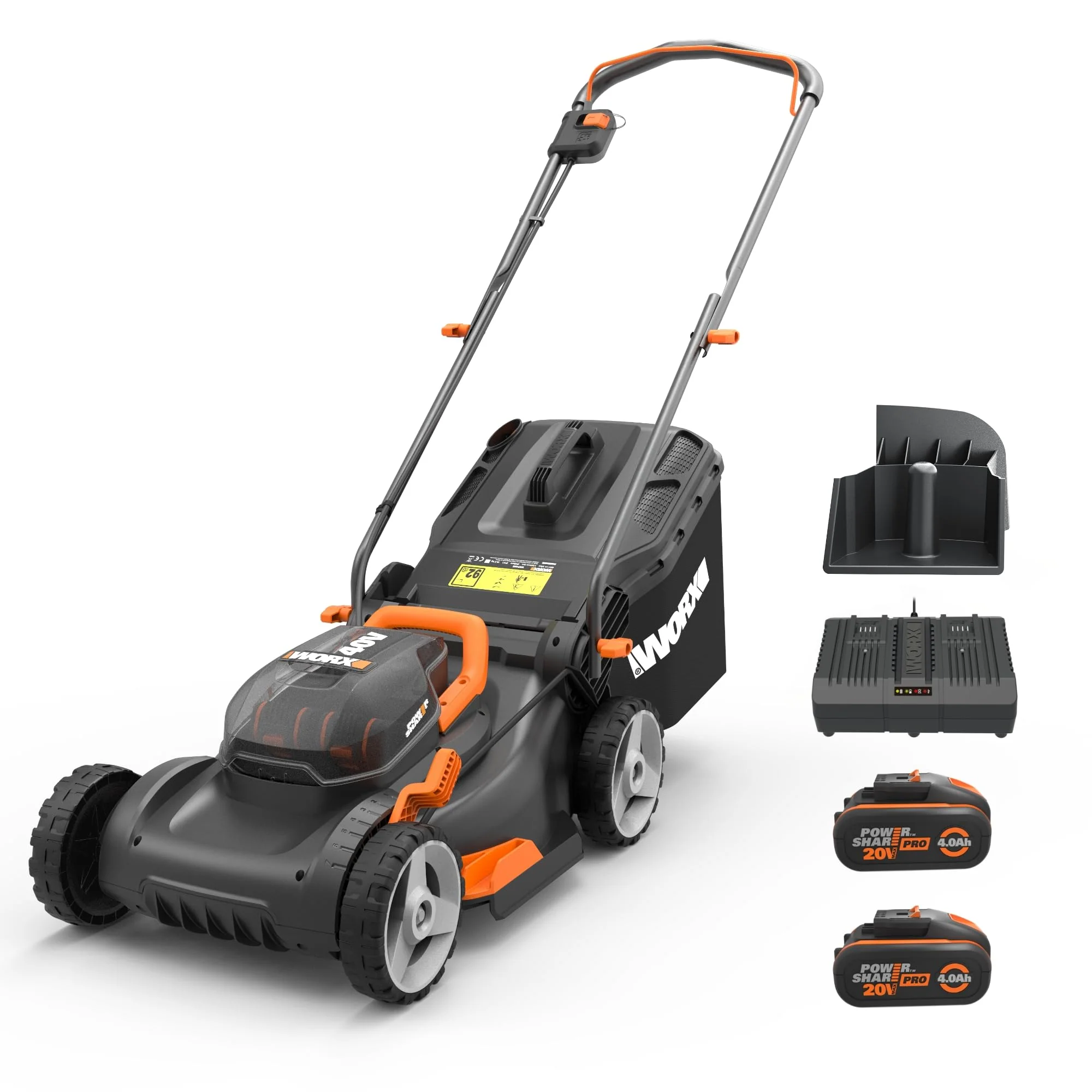Tondeuse à gazon sans fil WORX WG743E 40V (2025) – Tondeuse à gazon professionnelle avec fonction mulching et batterie PowerShare – Idéale pour les jardins jusqu'à 500 m²