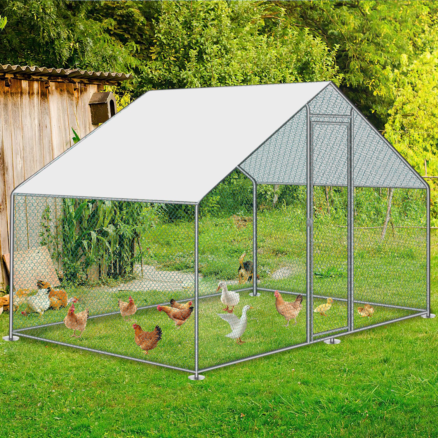 Sonnewelt Hühnerstall-Außengehege mit Markise, Baujahr 2025 – 3 x 2 x 2 m