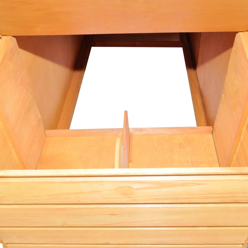 2025 Hønsehus af fyrretræ 295 x 163 x 170 cm med redekasse og fritgående område – brun