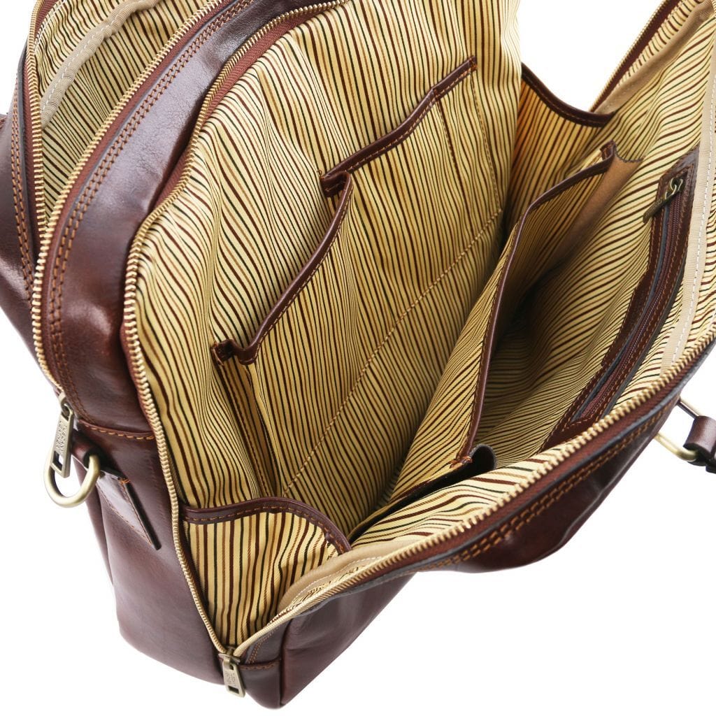 Urbino - Leather laptop briefcase - 2 compartments with front pocket | TL141894