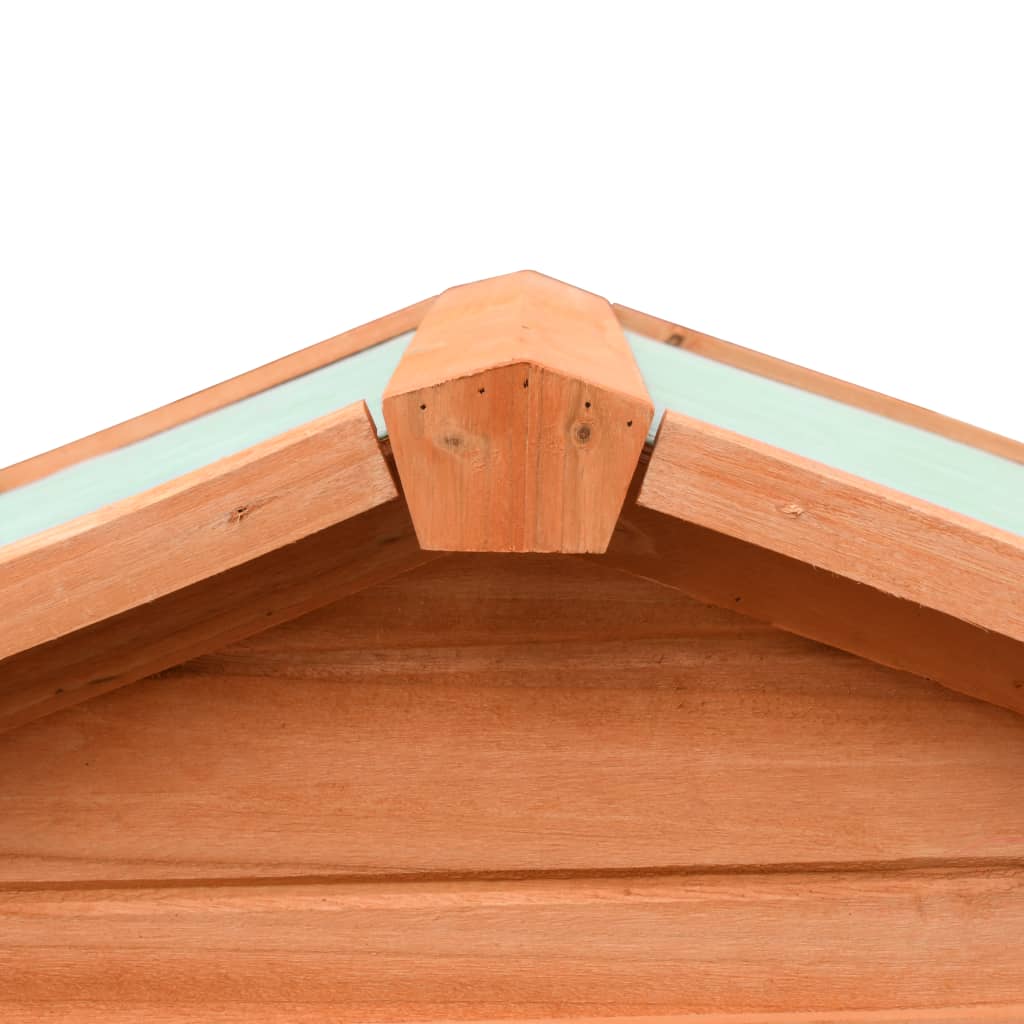 Kaninchenstall 2025, 303 x 60 x 86 cm, mit Auslauf – Massivholz-Kaninchenstall mit Freilaufbereich