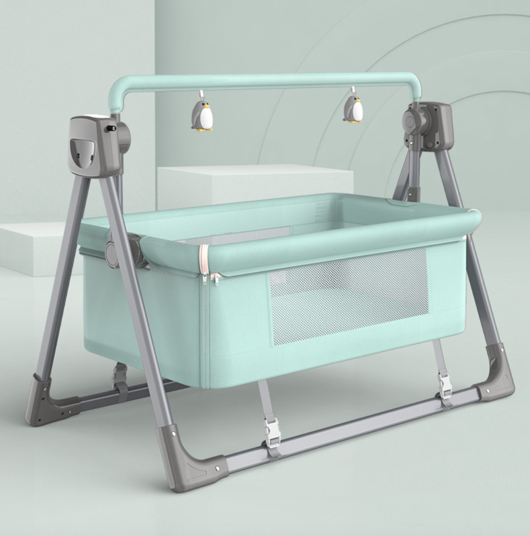 Berceau électrique intelligent pour bébé avec musique, berceau, matelas et literie pour chambre d'enfant