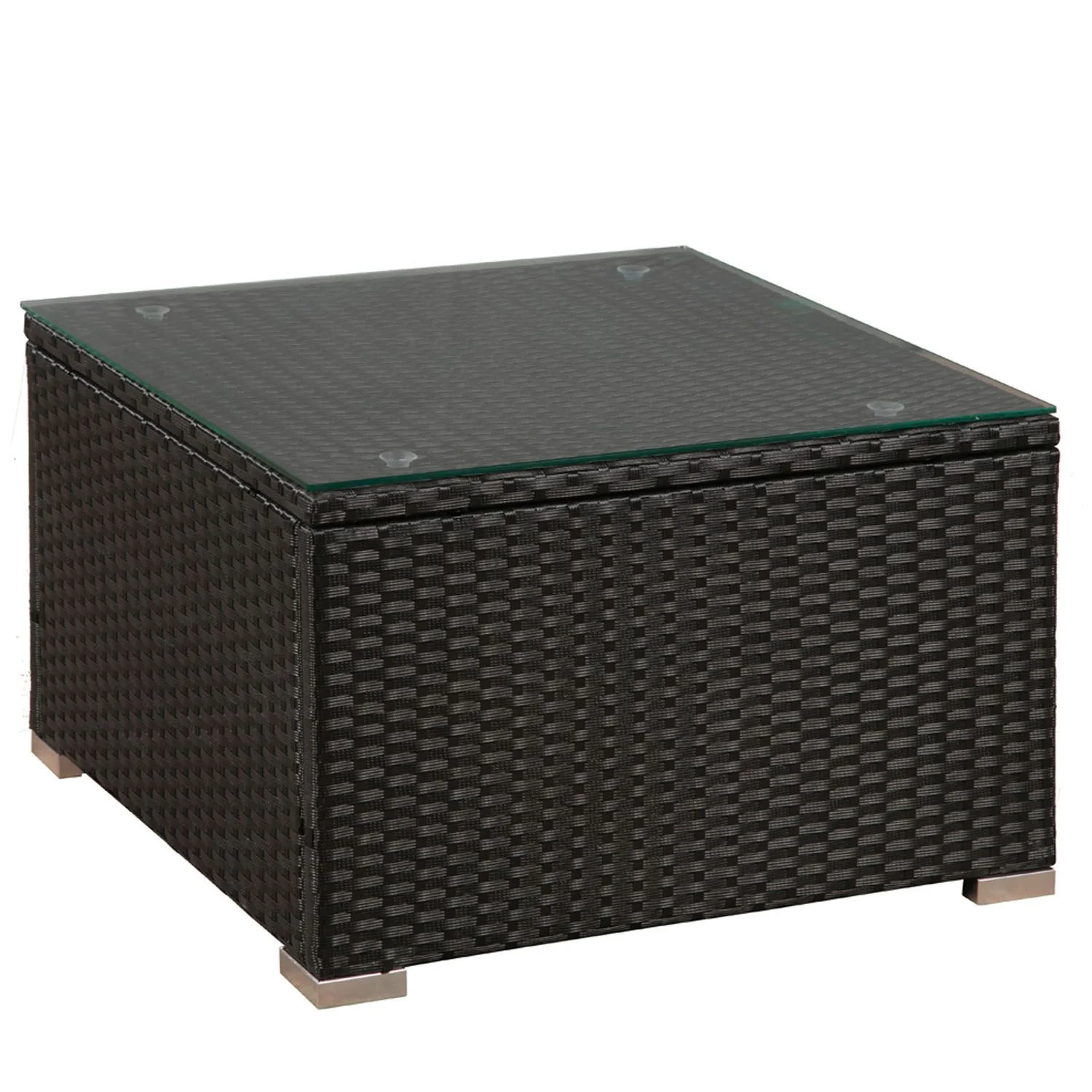 Ensemble de jardin en résine tressée Punta Cana M 2025, noir avec coussins gris