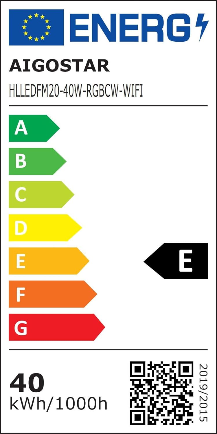 Aigostar - Ventilateur de plafond Alexa, lumière LED 40 W, 4 400 lm, 2 700 K-6 500 K et RGB à intensité variable, lampe de ventilateur de plafond intelligente avec télécommande et passerelle, silencieux, 6 vitesses, diamètre 50 cm, 2 unités