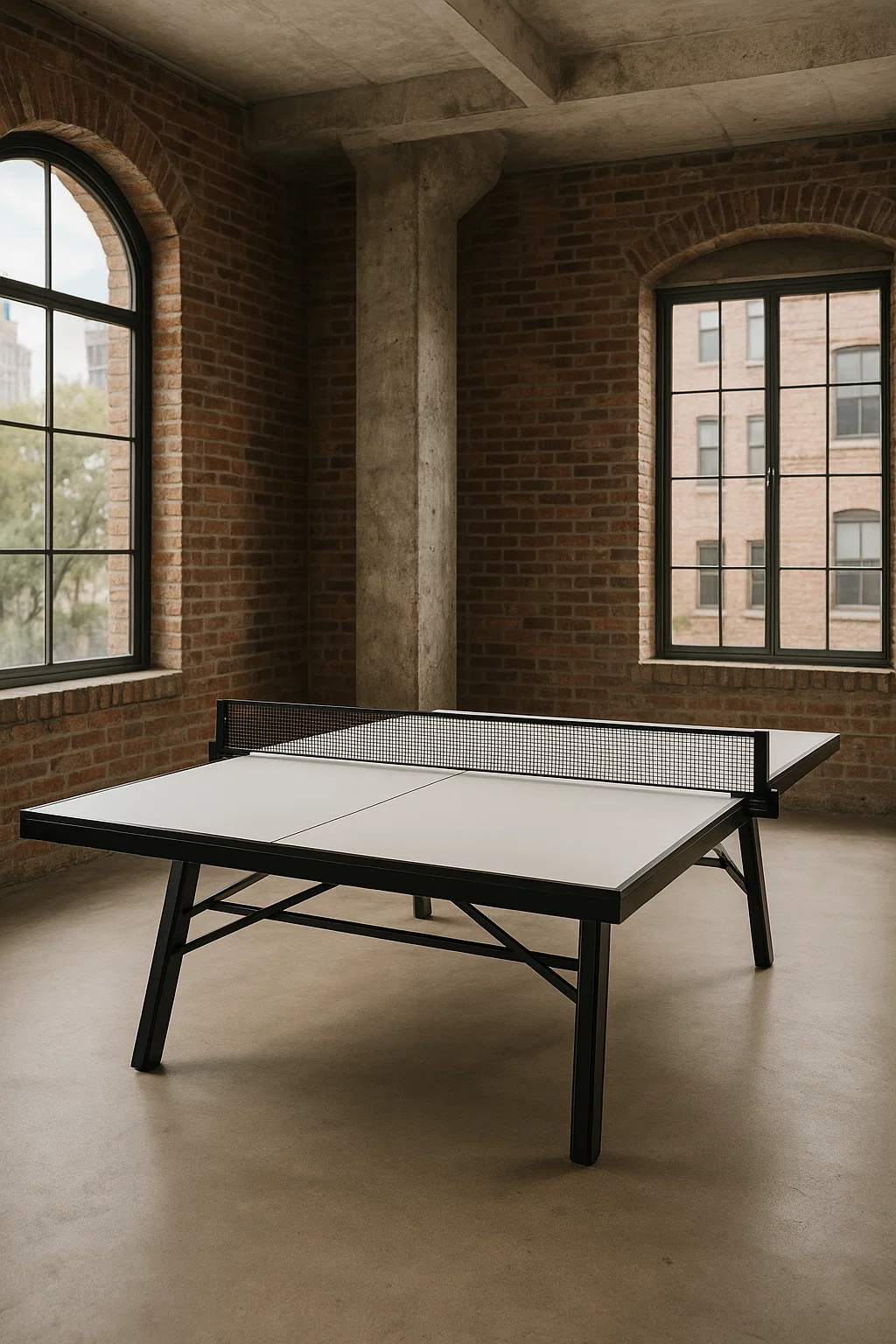 Table de ping-pong métallique blanche pour intérieur 274 x 152 x 76 cm YYYNCMWa74eJ