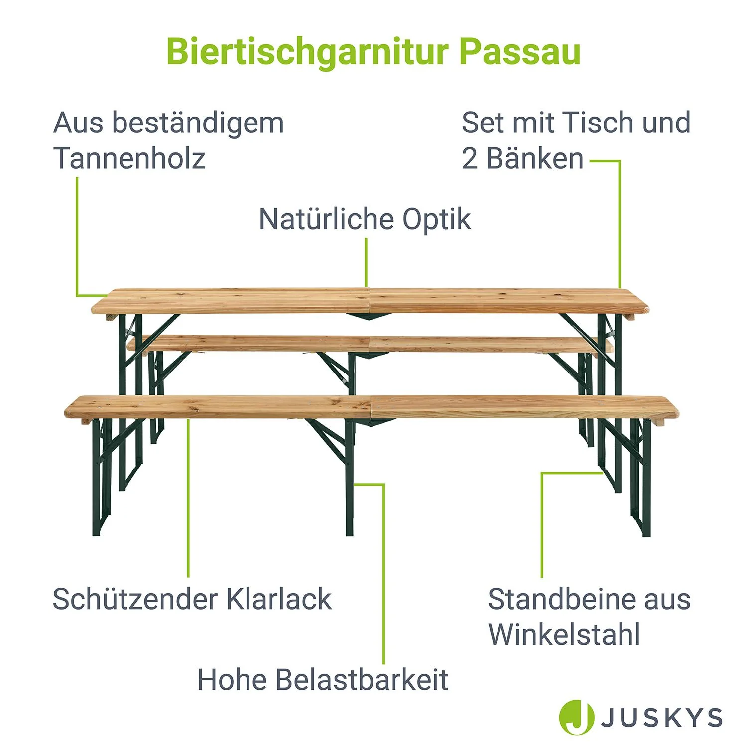 Amberg Klappbares Partymöbel-Set 2025, 180 x 74 x 74 cm