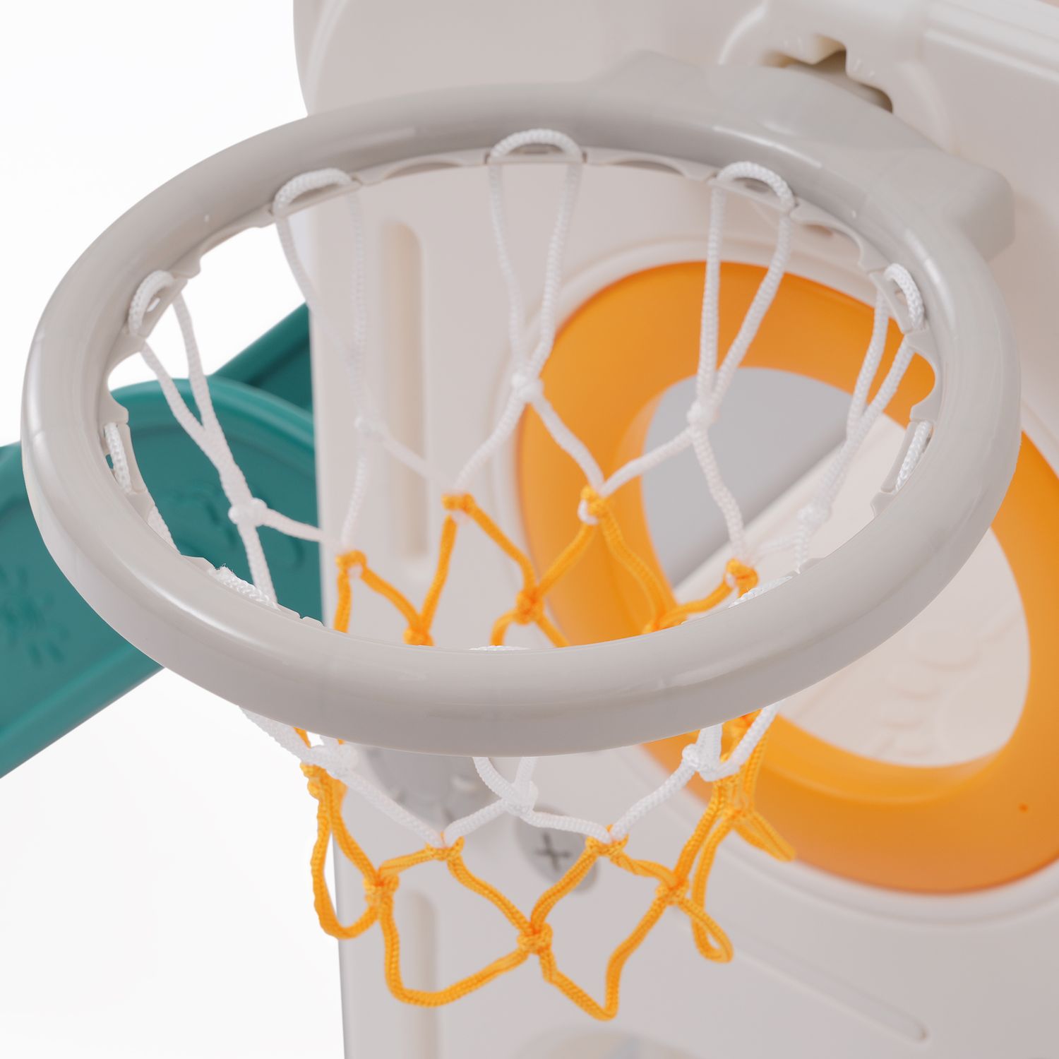 6-i-1 børnerutsjebane - Inkluderer rutsjebane, basketballkurv, stige, tunnel og to legeområder - Grøn