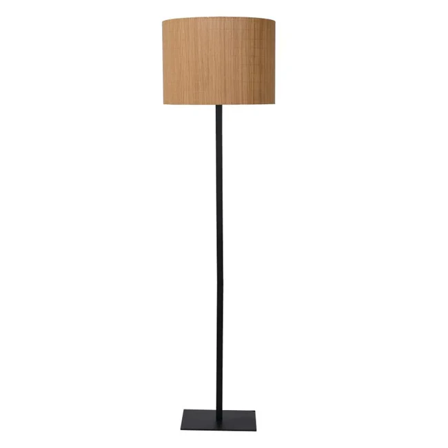 2025 Gulvlampe i naturlig bambus og sort metal Ø42x156 cm E27 - LULP0048