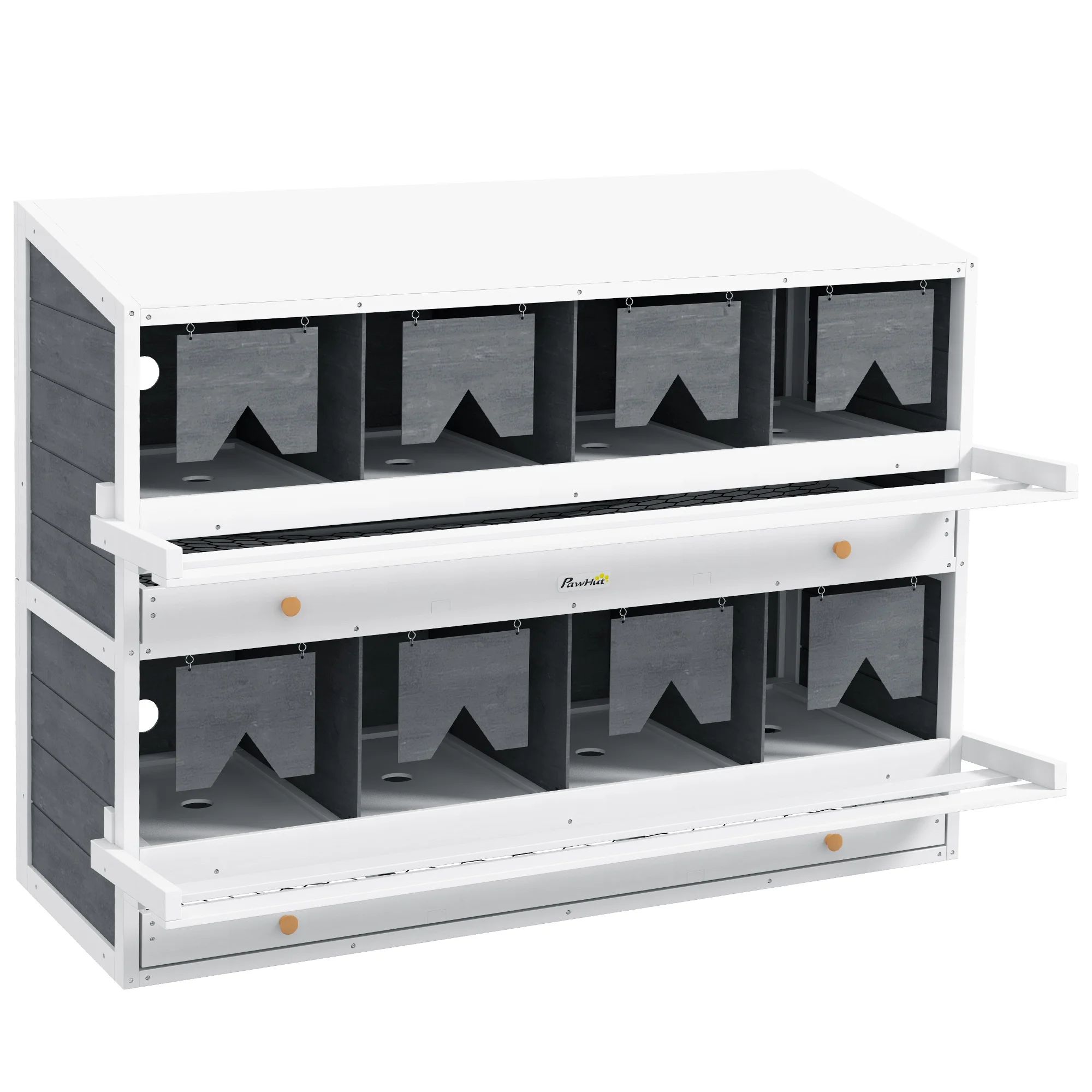 PawHut Kyllingerede med 2 æggekammer og 8 æggebakker