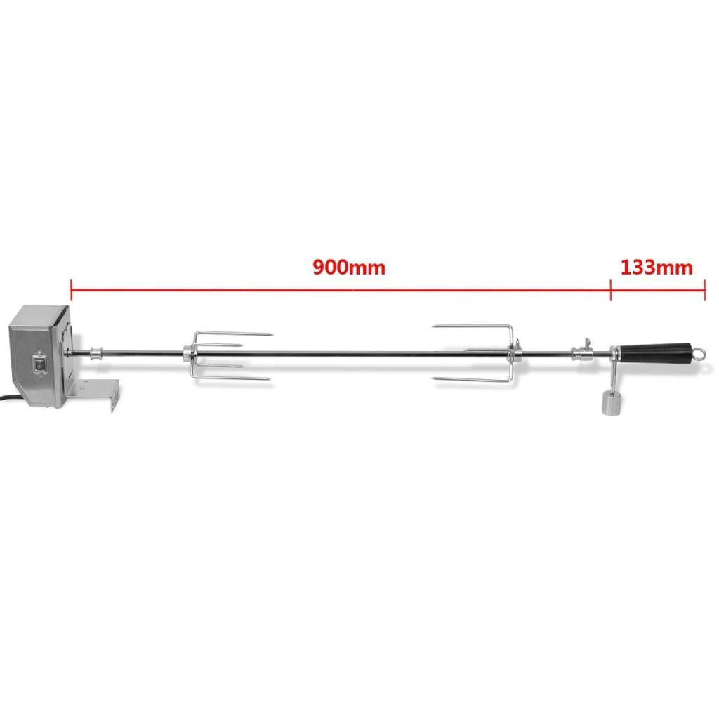 Broche à barbecue professionnelle Vidaxl avec moteur en acier 900 mm