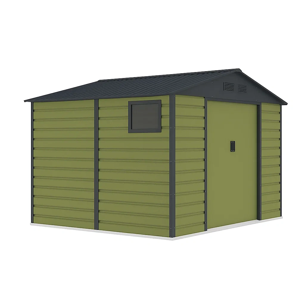 Abri de jardin en acier galvanisé vert, 6,64 m² - LoRvGlM135gX