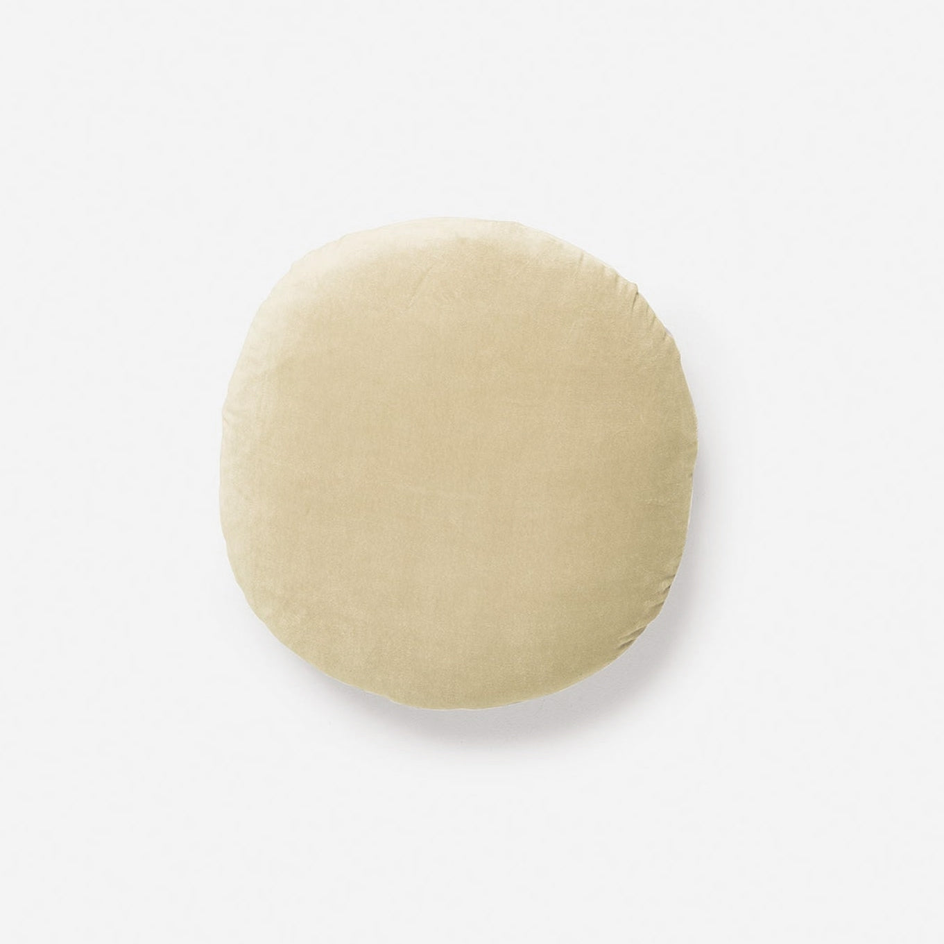 Velvet Round Cushion - Custard