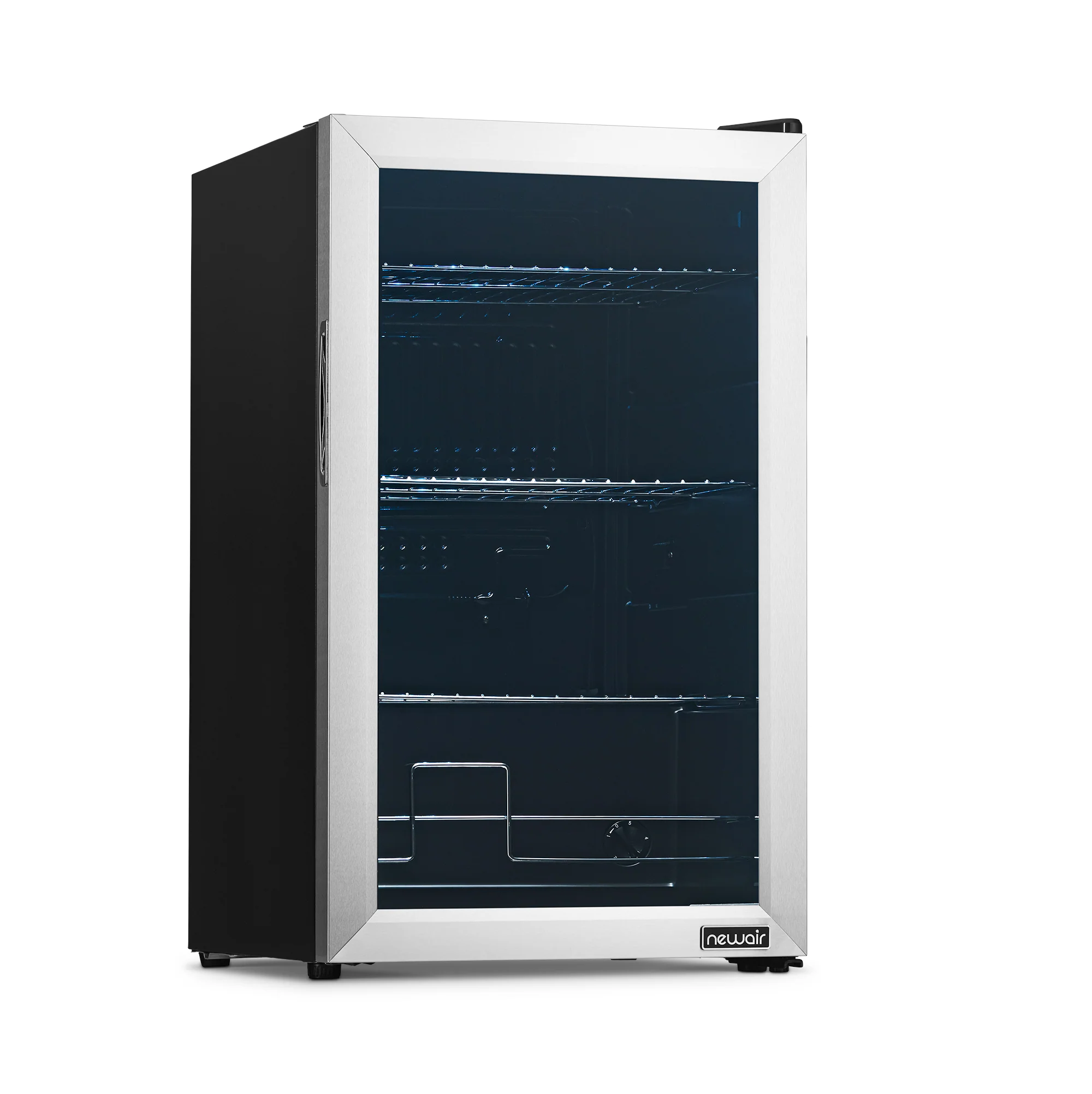 2025 Newair® Fritstående drikkevarekøleskab i rustfrit stål – 100 dåser – 16,93