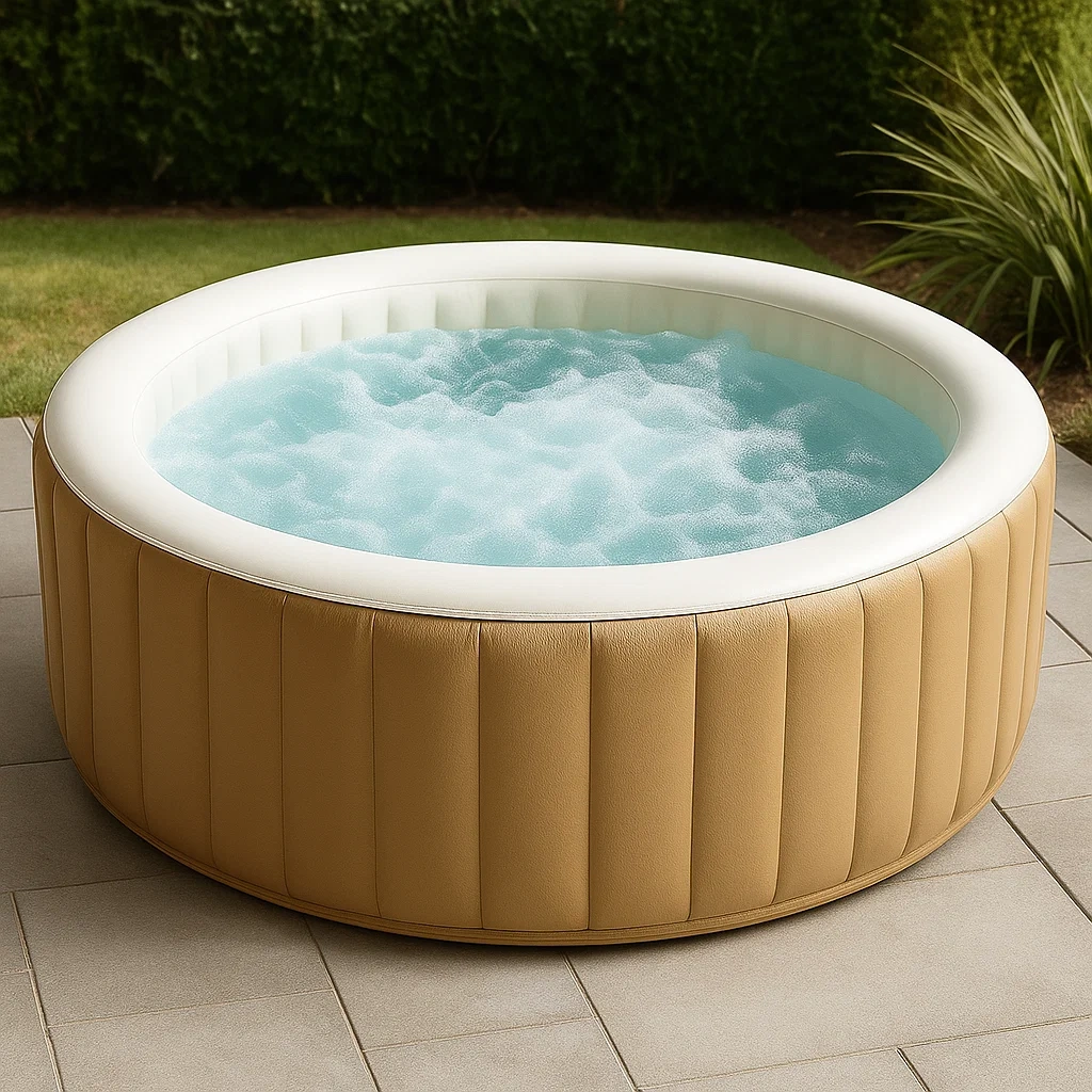 Spa gonflable 196 x 196 x 71 cm, 4 places, rond, beige/blanc, kyqEnLz310nC