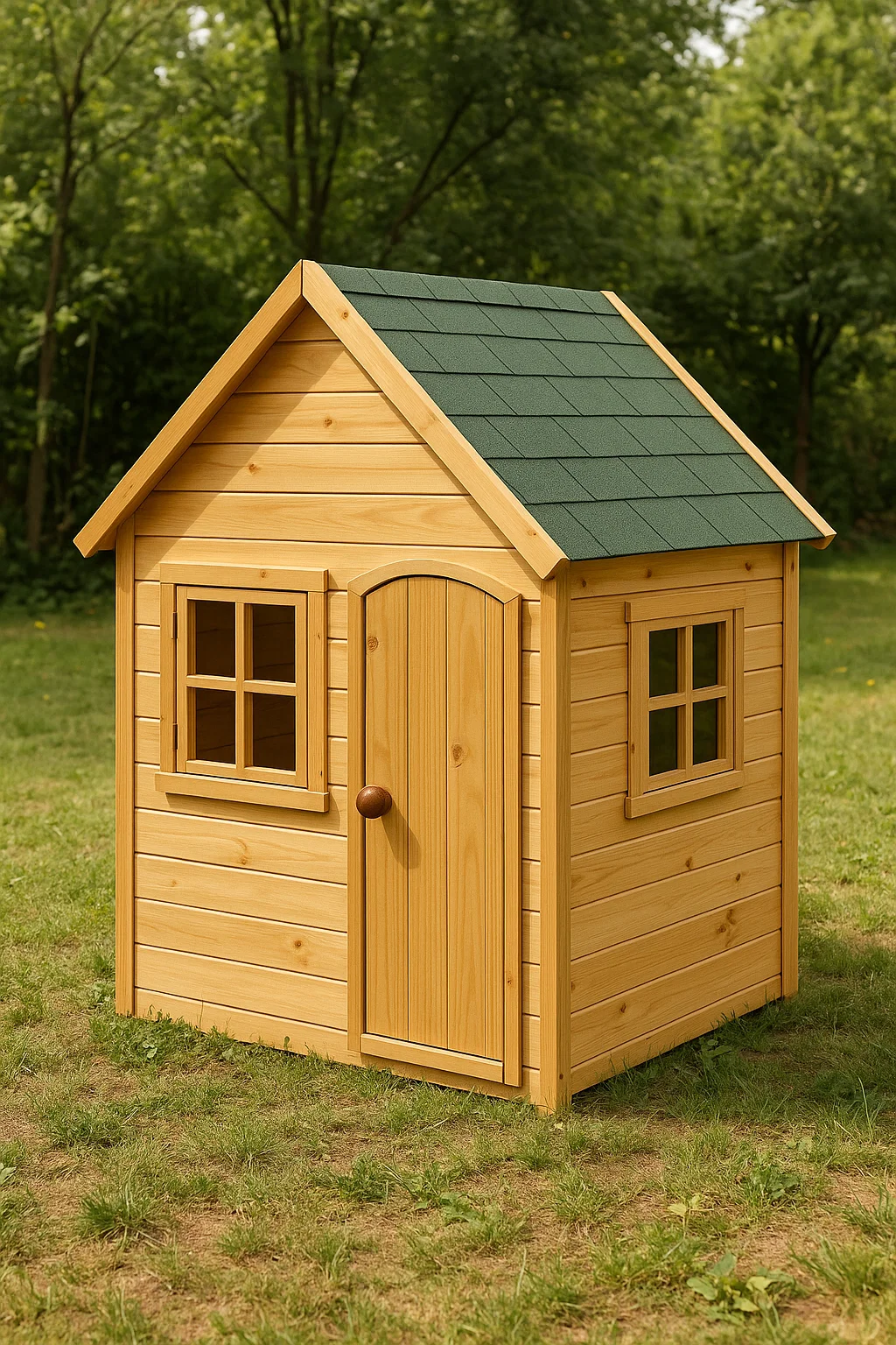 Cabane de jardin en bois naturel avec toit végétalisé 130x110x150 cm yhErdLd133rS