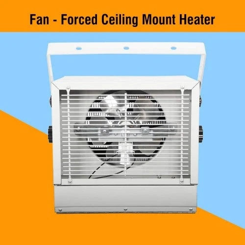 Chauffage de plafond à air pulsé Ken Brown 3 000/4 000/5 000 W avec deux boutons de commande pour garage, atelier, entrepôt ou zone de stockage, certifié ETL