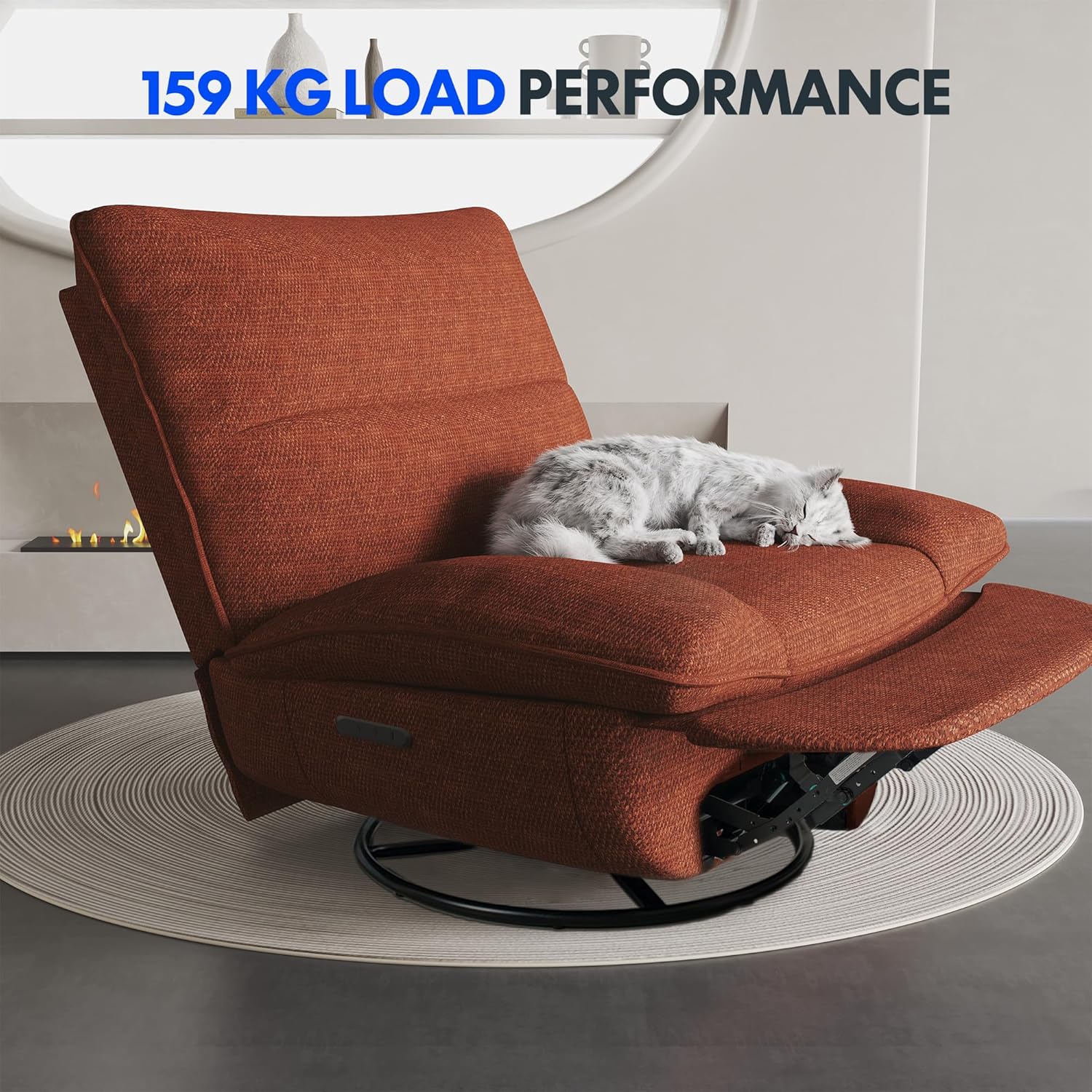 FLEXISPOT XC6 Relaxsessel, Drehsofa mit Wippfunktion, TV-Sessel mit verstellbarer Rückenlehne, Liegesessel für Schlafzimmer, Wohnzimmer und Heimkino (Beige)